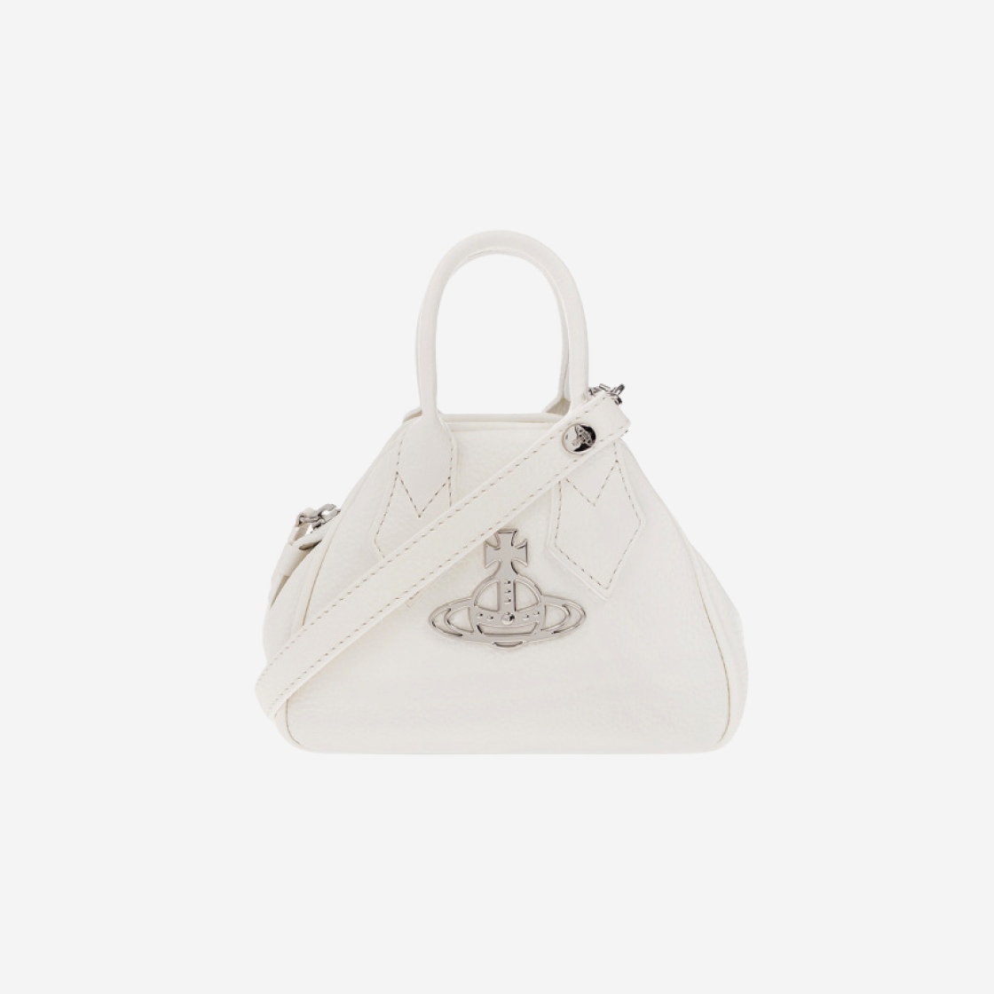 Vivienne Westwood Re Vegan Grain Mini Yasmine Bag White