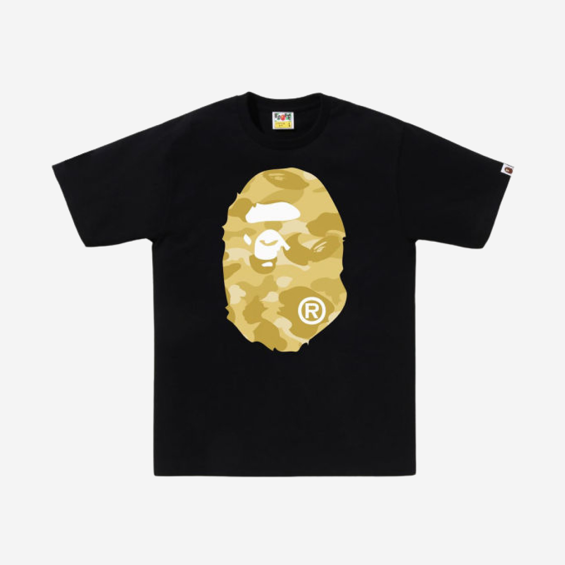 베이프 컬러 카모 빅 에이프 헤드 티셔츠 블랙 옐로우 BAPE KREAM