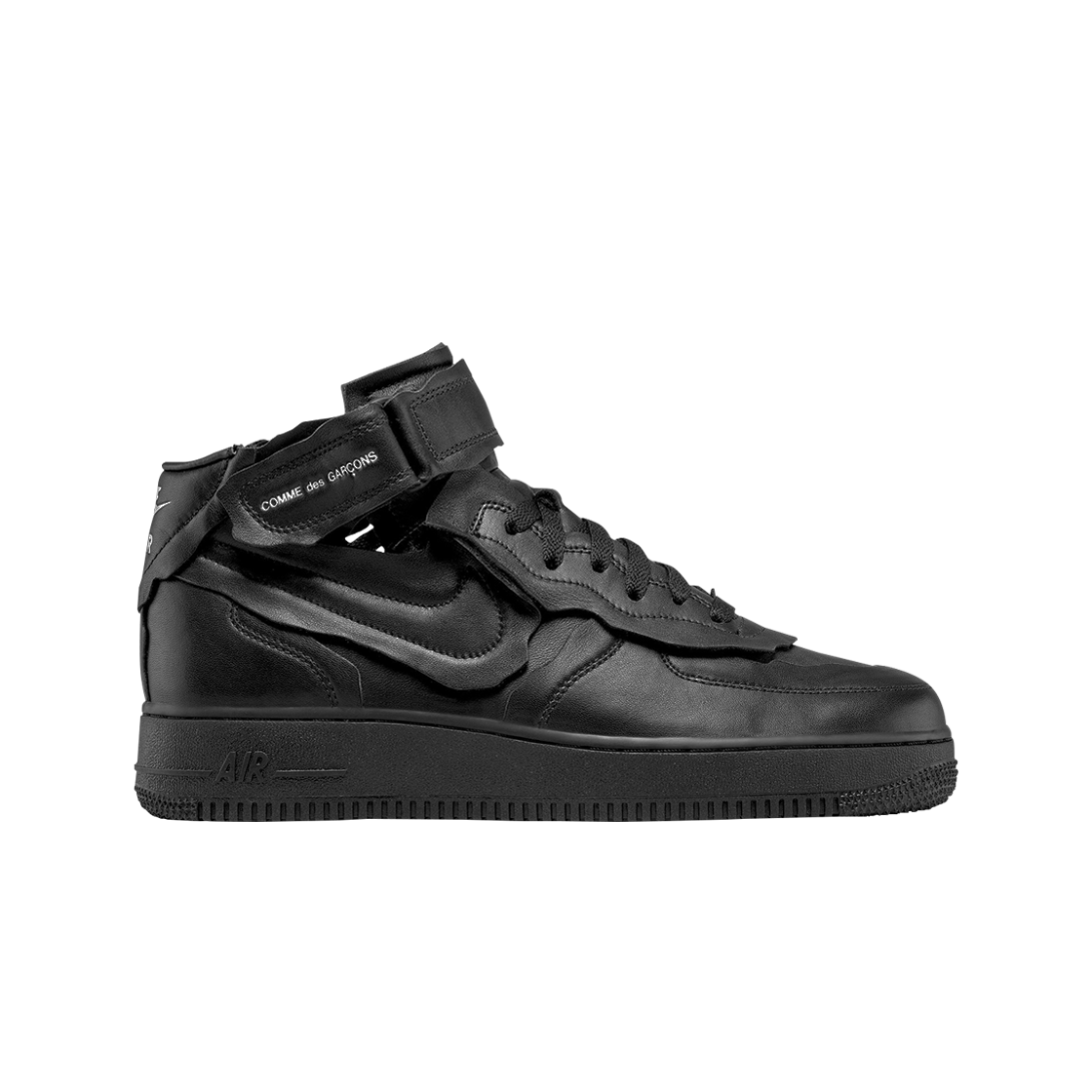 나이키 x 꼼데가르송 옴므 플러스 에어포스 미드 블랙(Nike x Comme des Garcons Homme Plus Air Force Mid Black)