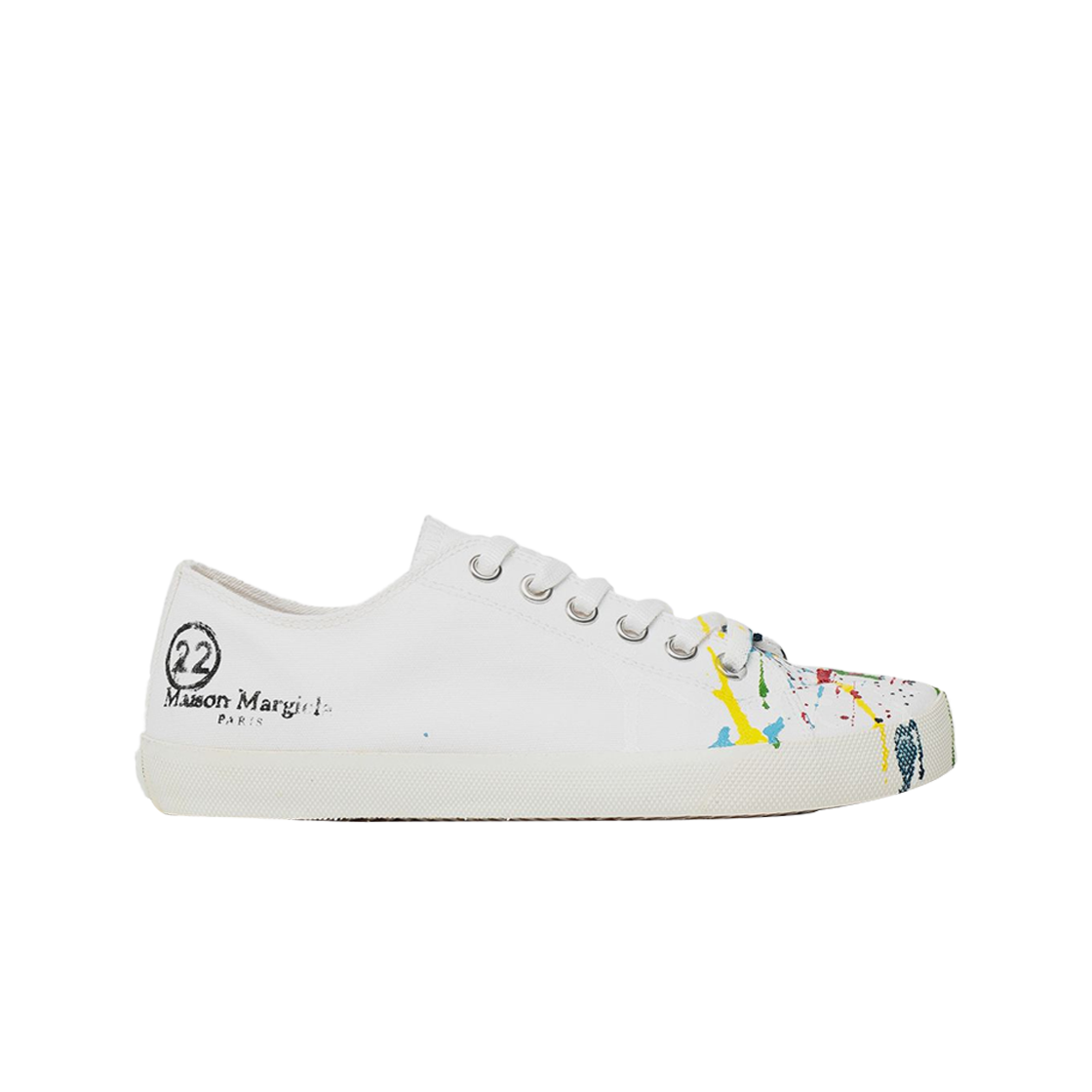 (W) 메종 마르지엘라 타비 페인트 드롭 스니커즈 화이트