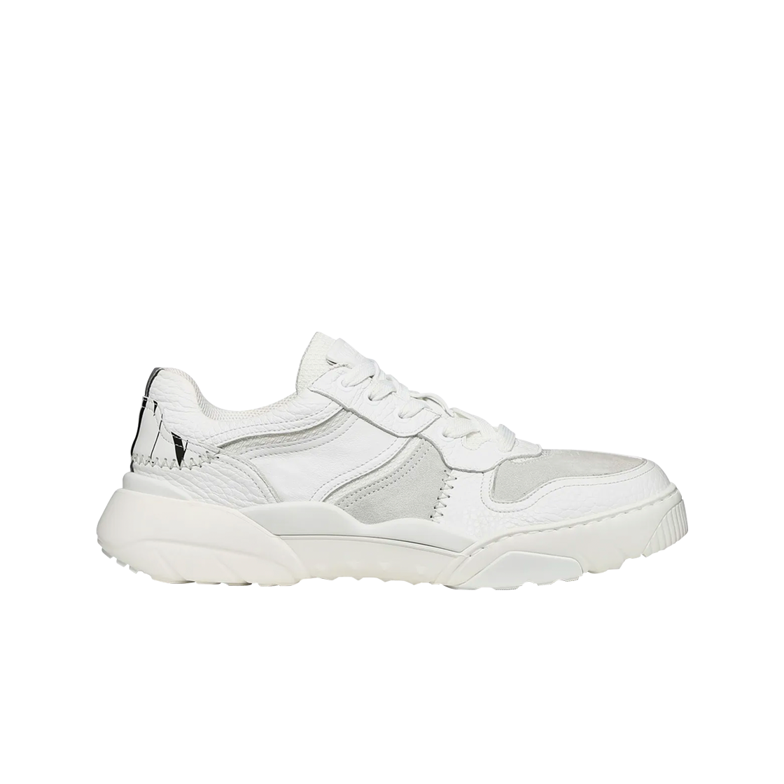 발렌티노 브이슬램 ALCE 프린트 송아지 가죽 스니커즈 화이트(Valentino V-Slam ALCE Print Calfskin Sneakers White) - 1
