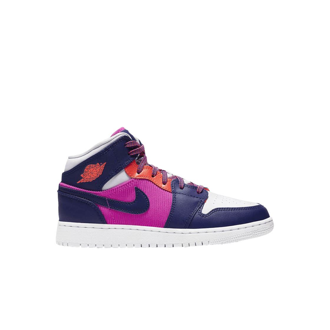 555112-602 (GS) Jordan 1 Mid Fire Pink Barely Grape