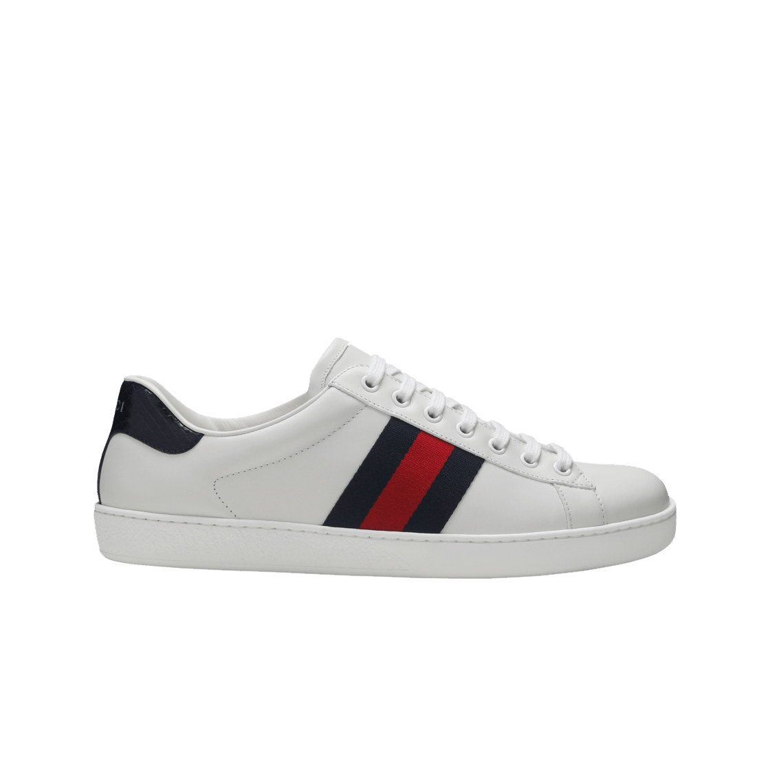 구찌 에이스 가죽 스니커즈 화이트 블루(Gucci Ace Leather Sneakers White Blue)
