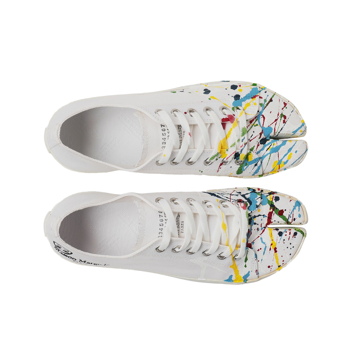 (W) 메종 마르지엘라 타비 페인트 드롭 스니커즈 화이트((W) Maison Margiela Tabi Paint Drop Sneakers White) - 2