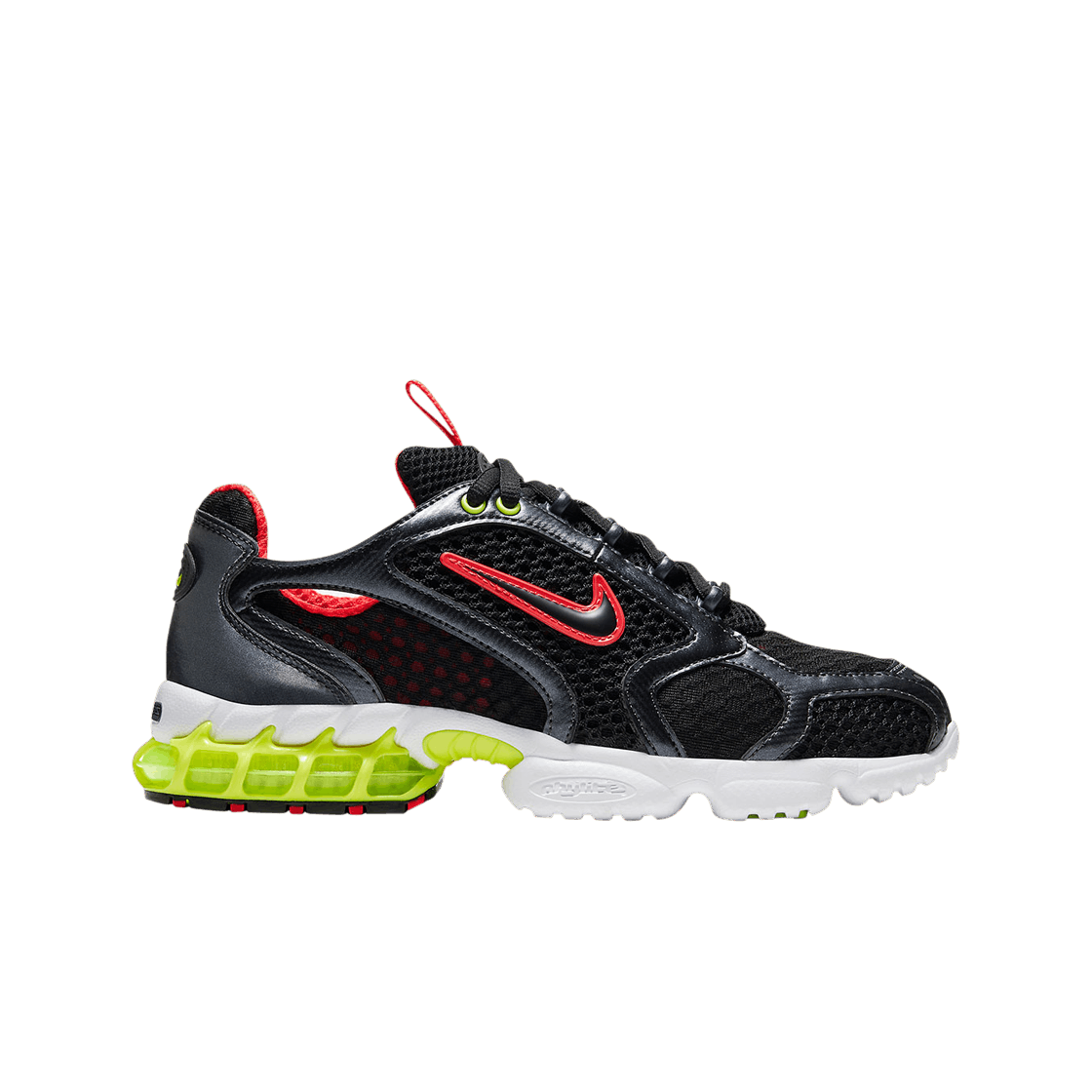 (W) 나이키 에어 줌 스피리돈 케이지 2 메탈릭 헤마타이트 트렉 레드 볼트((W) Nike Air Zoom Spiridon Cage 2 Metallic Hematite Track Red Volt)