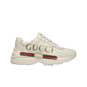 (W) Gucci Rhyton Leather Sneakers Logo