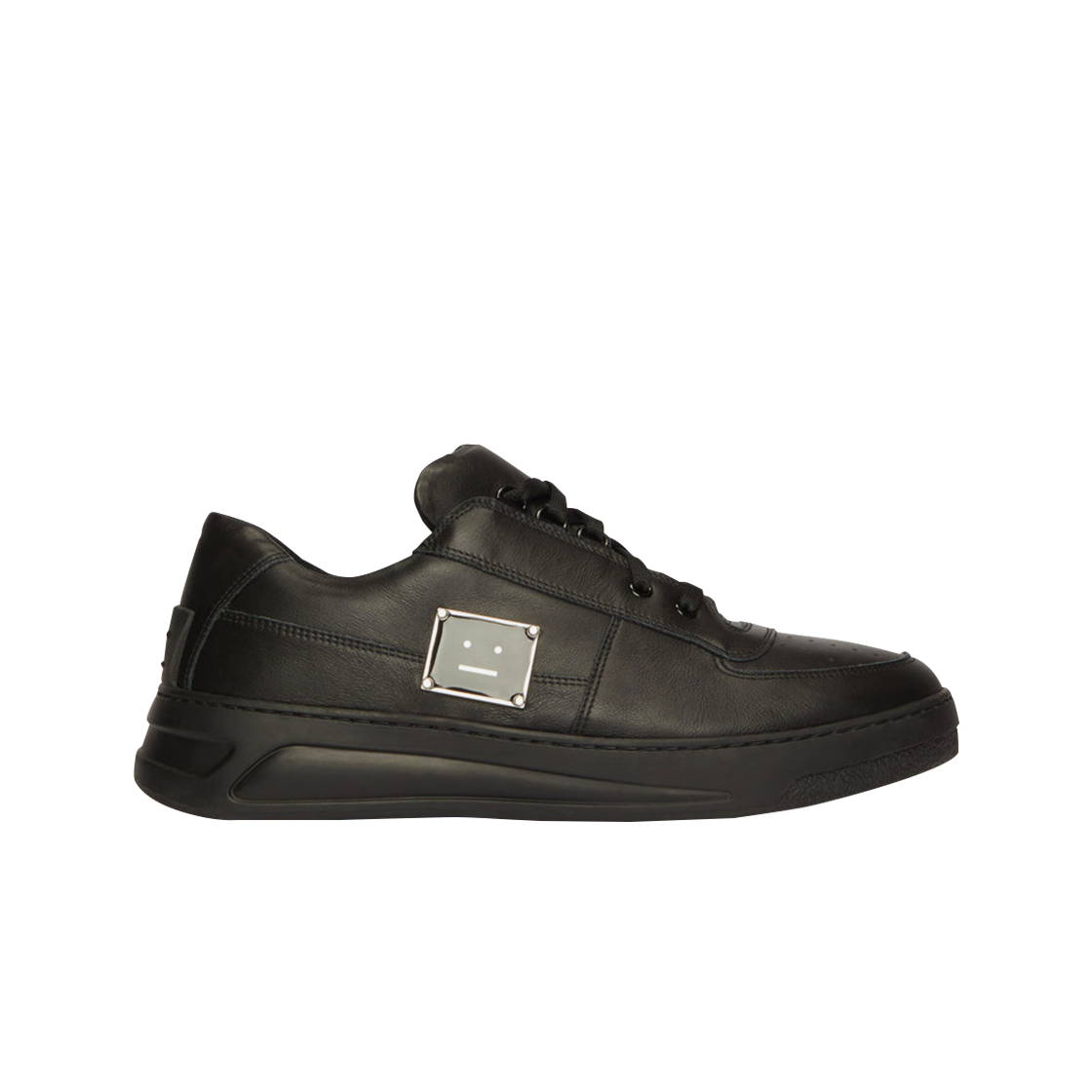 BD0108-AX0 Acne Studios Perey Lace Up Face Plaque Sneakers Black