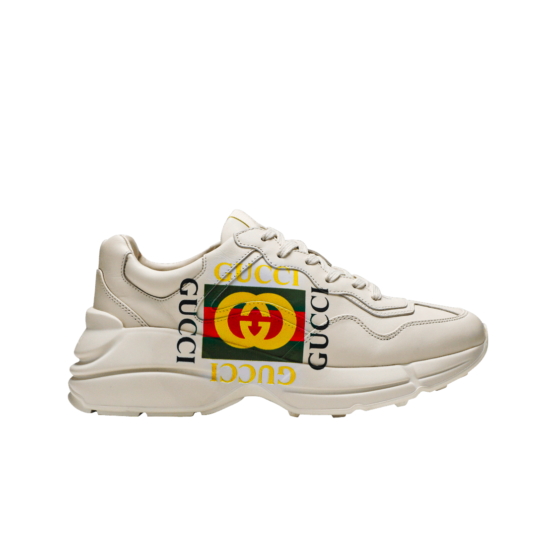 구찌 롸이톤 레더 스니커즈 스퀘어 로고(Gucci Rhyton Leather Sneakers Square Logo)