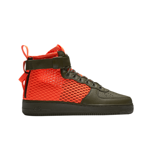 Nike SF Air Force 1 Mid Cargo Khaki Total Crimson