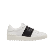 (W) Valentino Rockstud Untitled Tone-On-Tone Studded Sneakers White Black