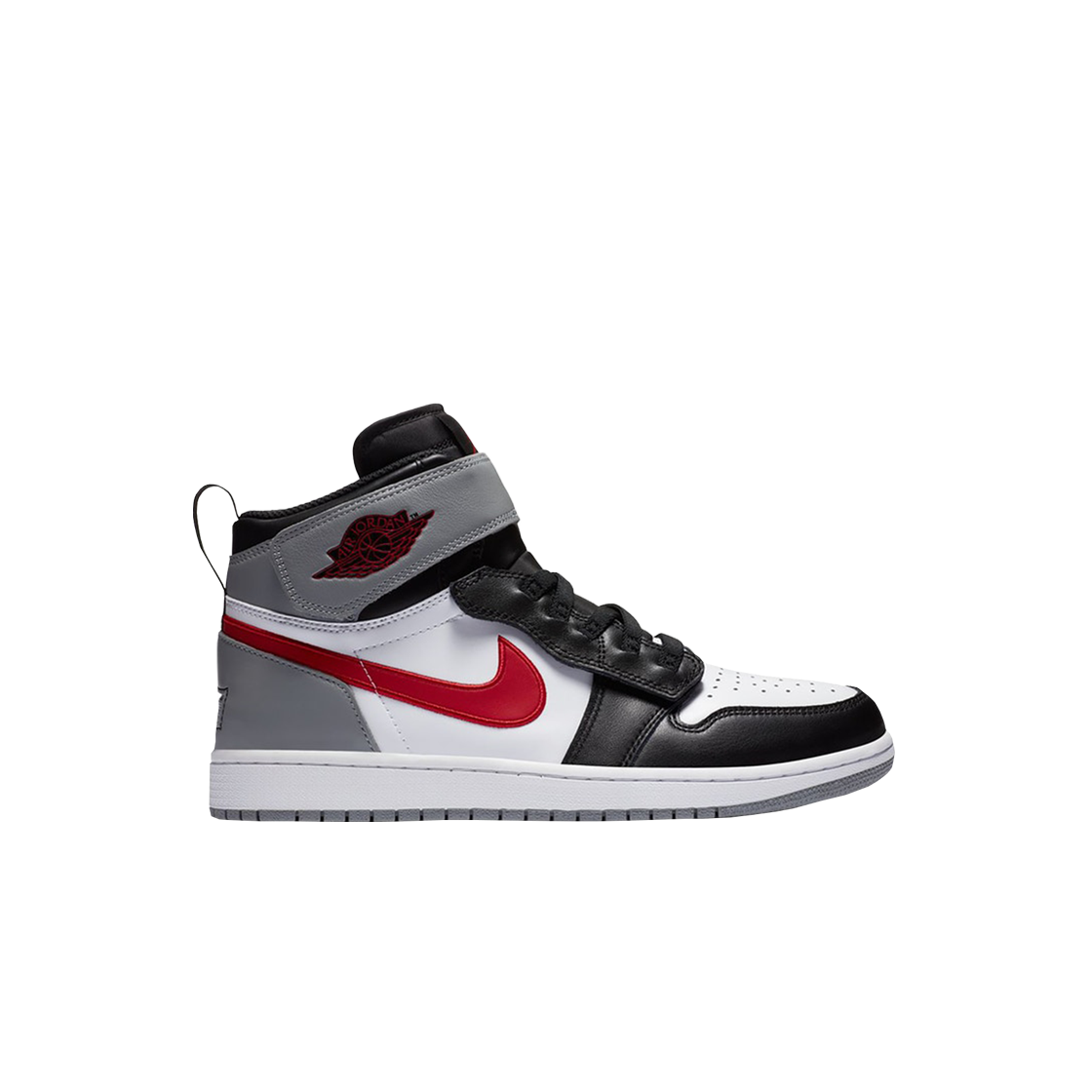CT4897-002 (GS) Jordan 1 High FlyEase Black Particle Grey Gym Red - 대표 이미지 #1