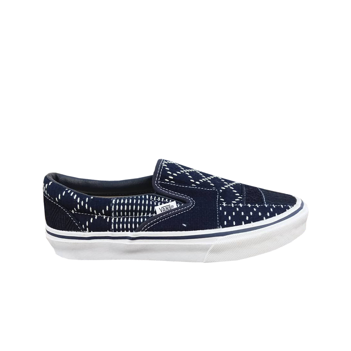 반스 x 펀더멘탈 슬립온 패치워크 딥 인디고(Vans x FDMTL Slip-On Patchwork Deep Indigo)