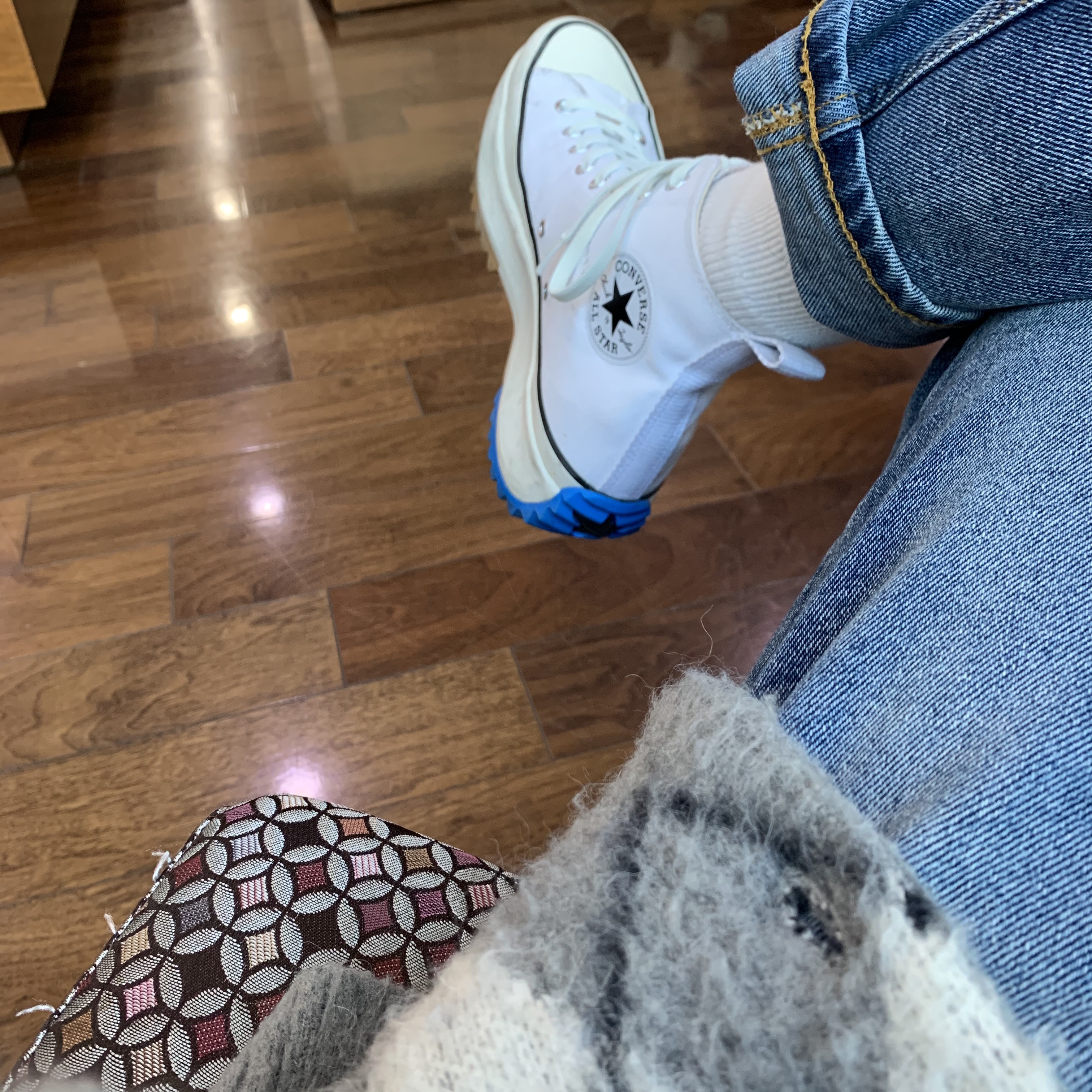 Converse x JW Anderson Run Star Hike Hi White 착용 스타일