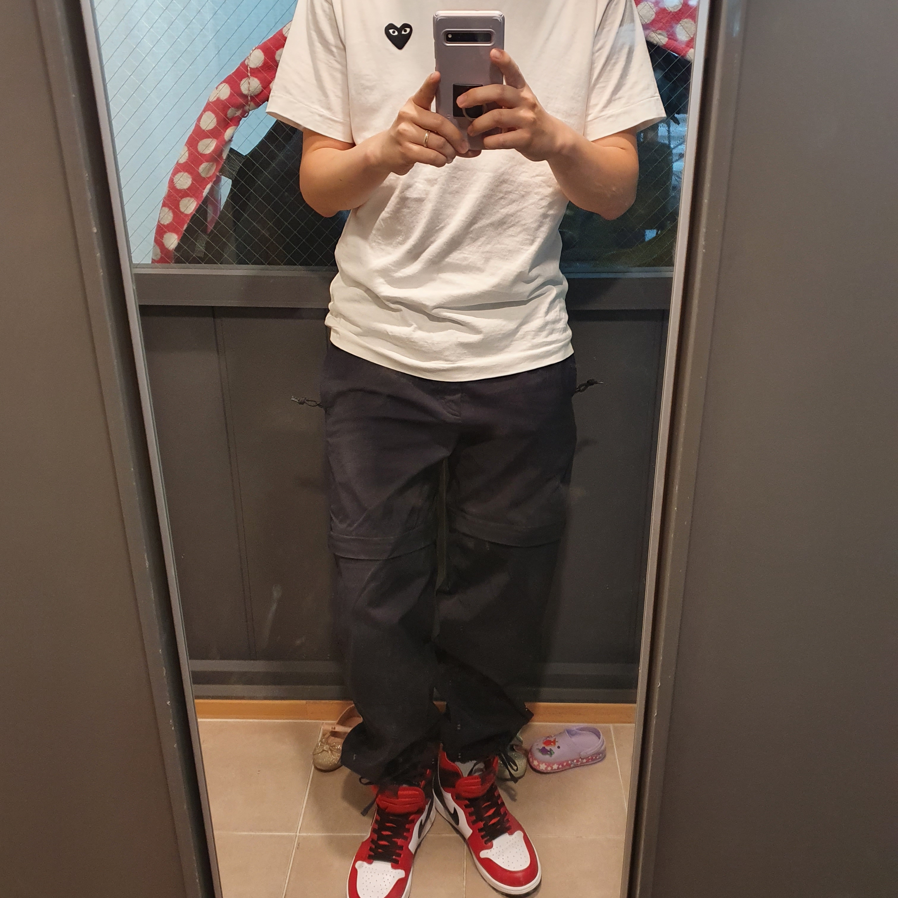 (W) Jordan 1 Retro High Satin Red 착용 스타일