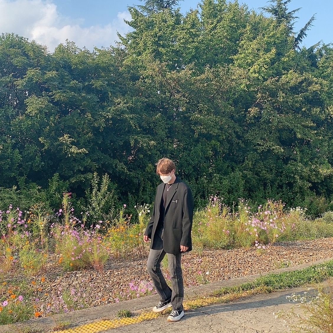 Converse x JW Anderson Run Star Hike Hi Black 착용 스타일