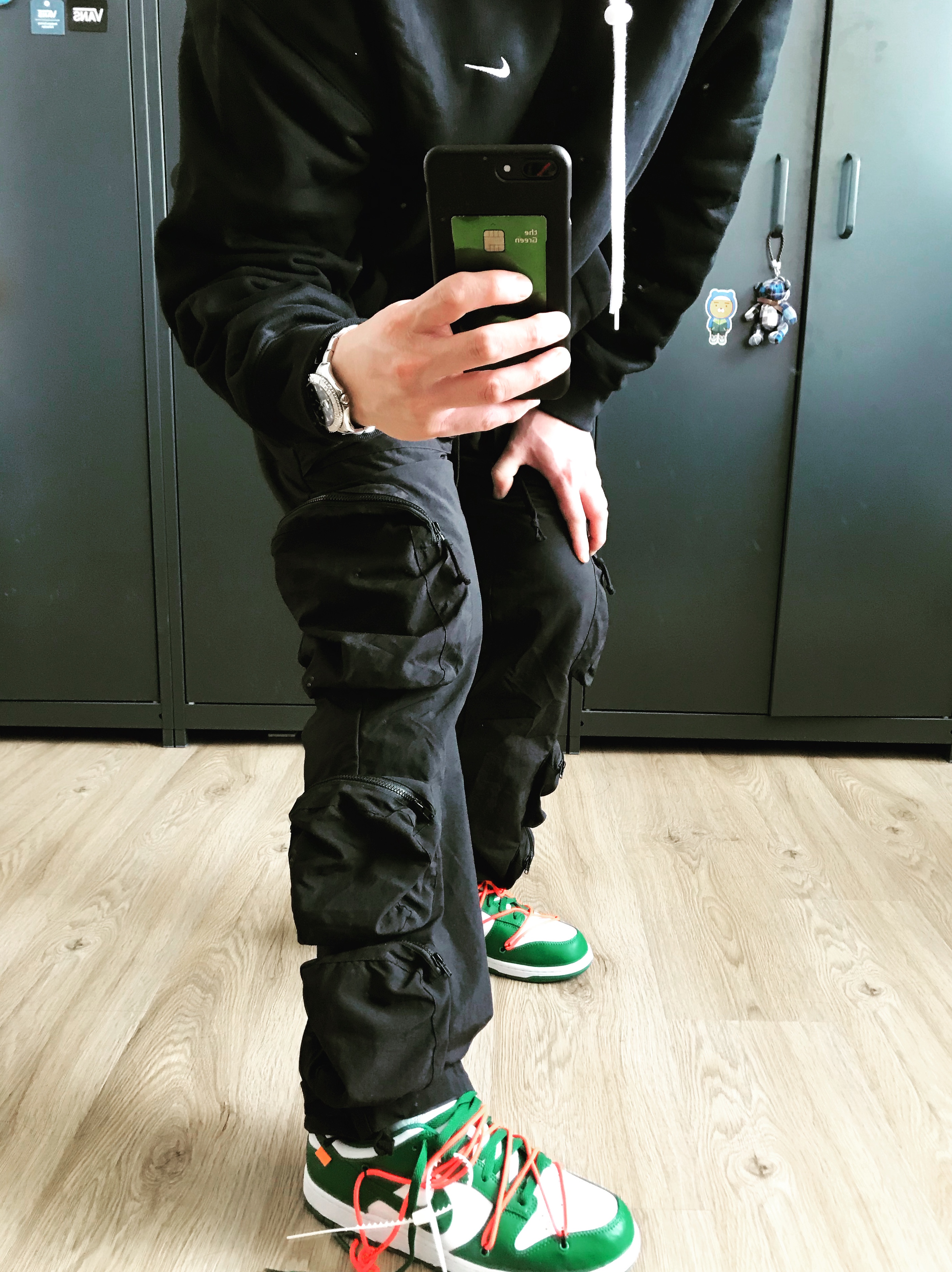 Nike x Off-White Dunk Low Pine Green 착용 스타일