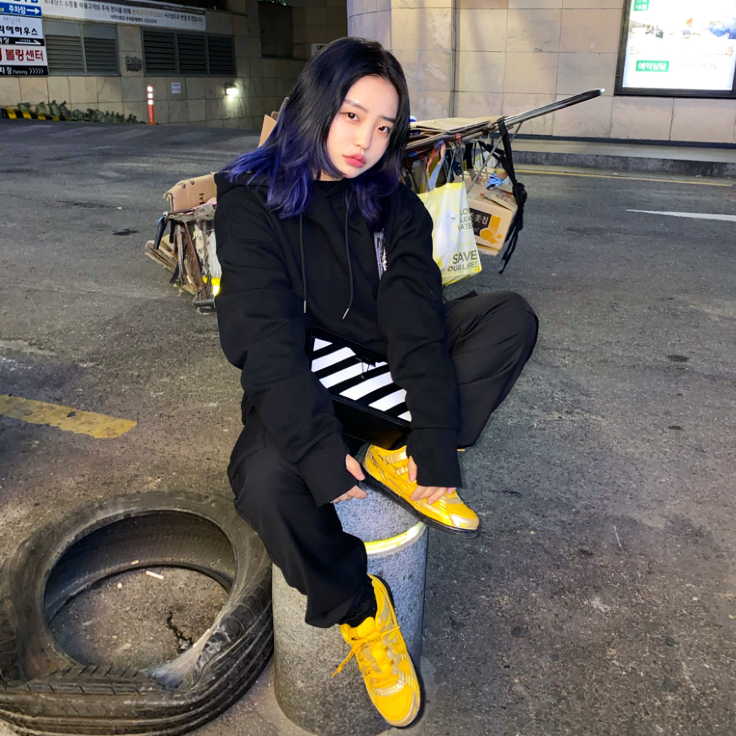 (PS) Nike x Off-White Air Rubber Dunk University Gold 착용 스타일