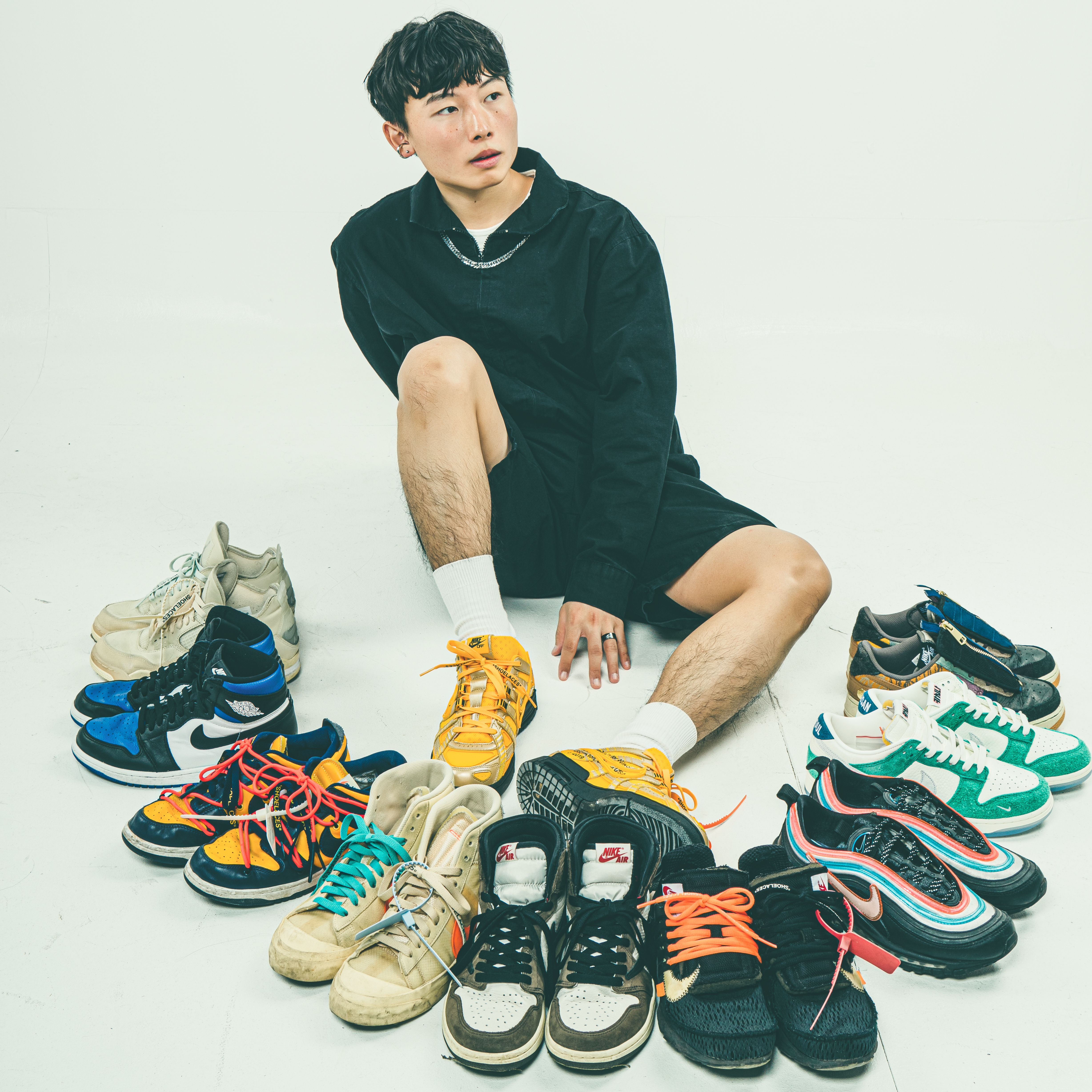 Nike x Kasina Dunk Low Road Sign - Kasina Exclusive, Jordan 1 Retro High OG Royal Toe 착용 스타일 - 2