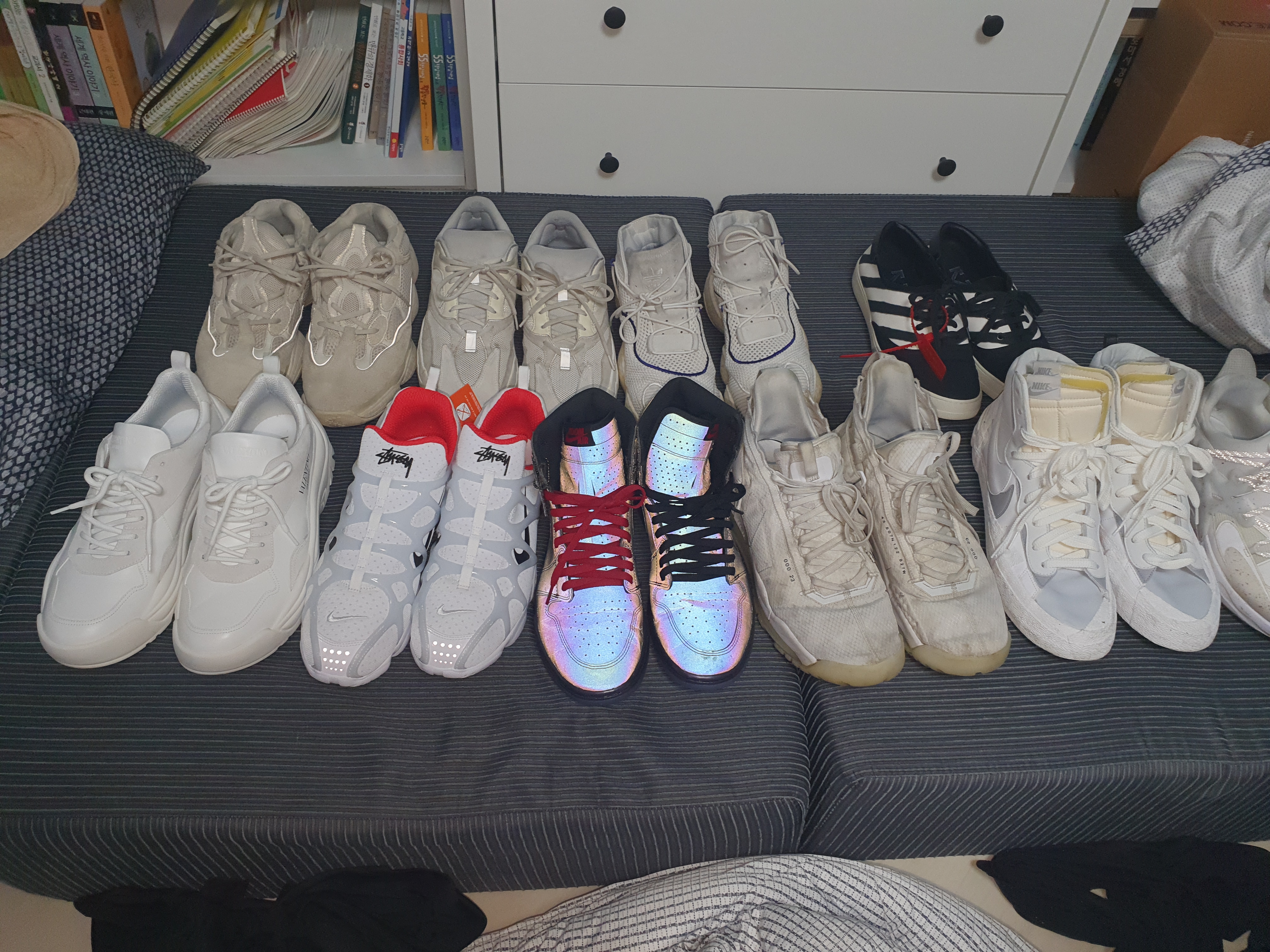 Nike x Stussy Air Zoom Spiridon Kukini White, Adidas Yeezy 500 Blush 2018 착용 스타일