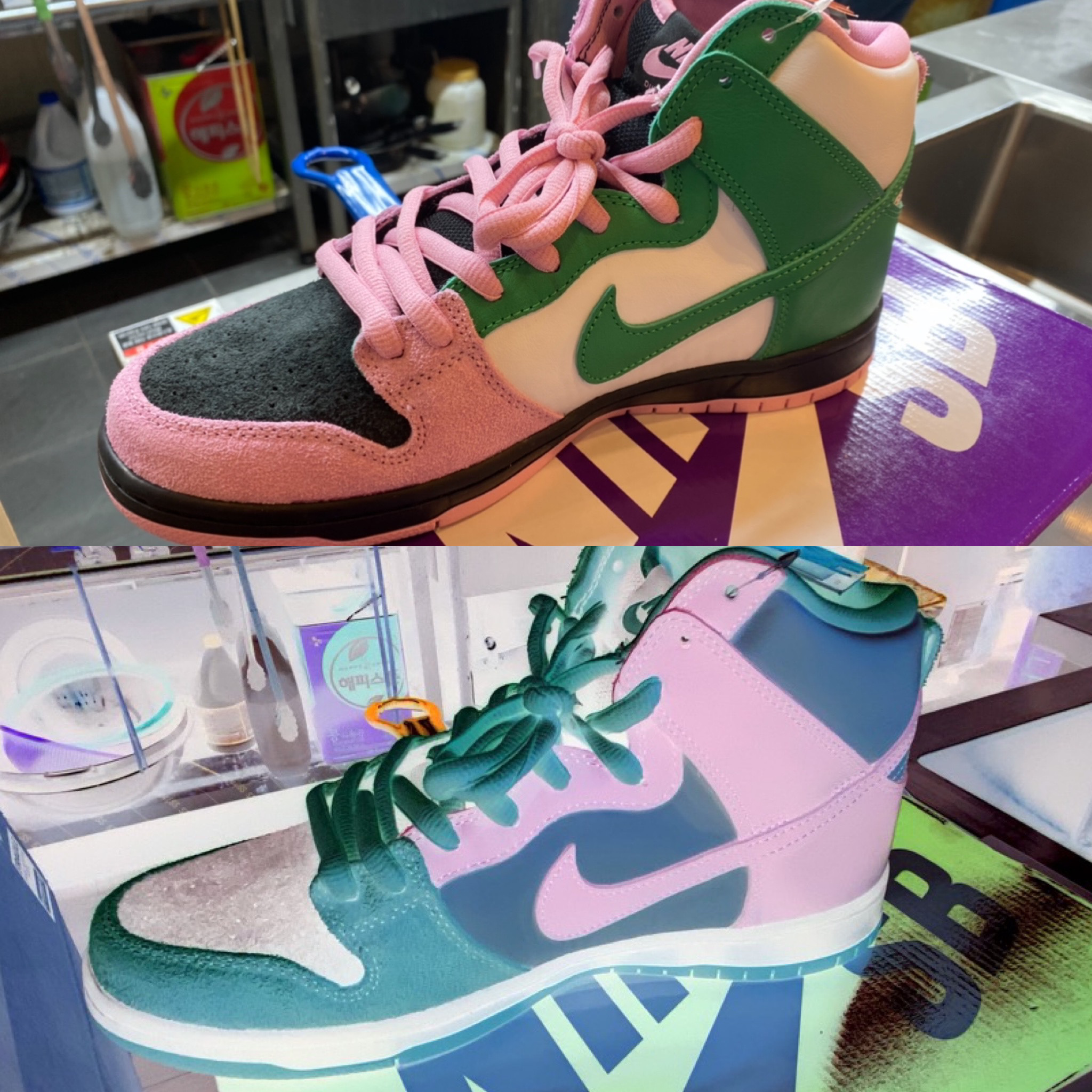 Nike SB Dunk High Pro Invert Celtics 착용 스타일