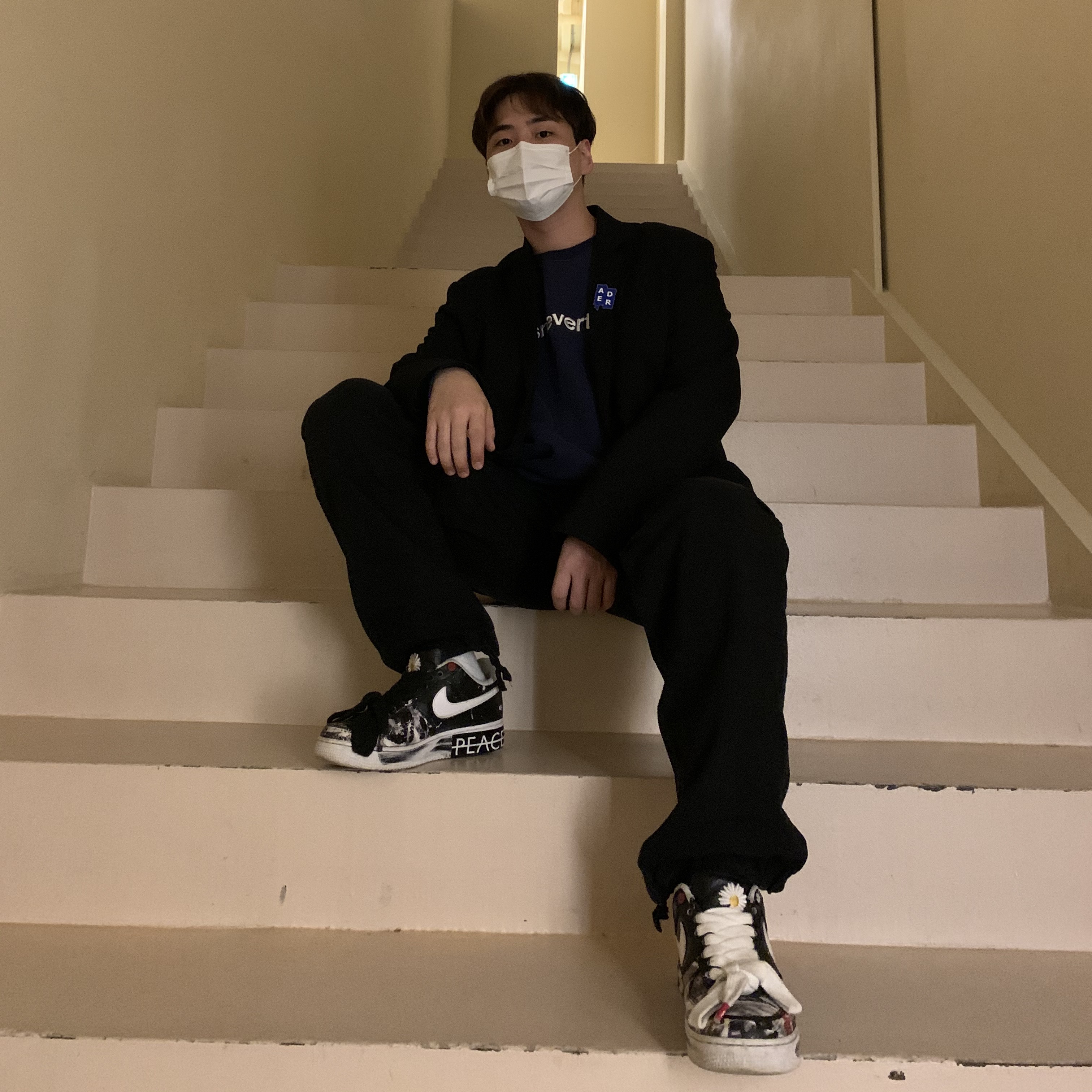 Nike x Peaceminusone Air Force 1 Low Para-Noise 착용 스타일