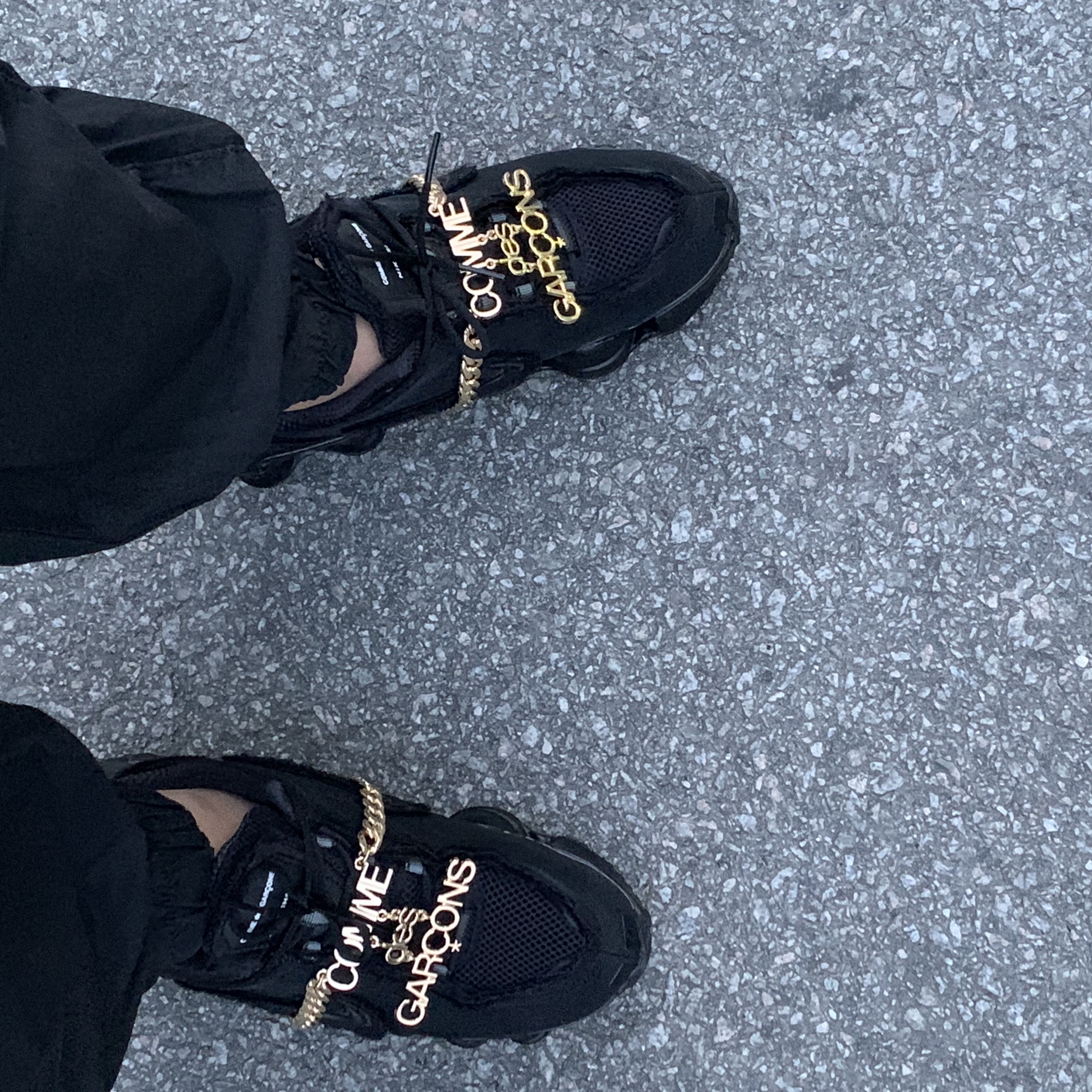 (W) Nike x Comme des Garcons Shox TL Black 착용 스타일