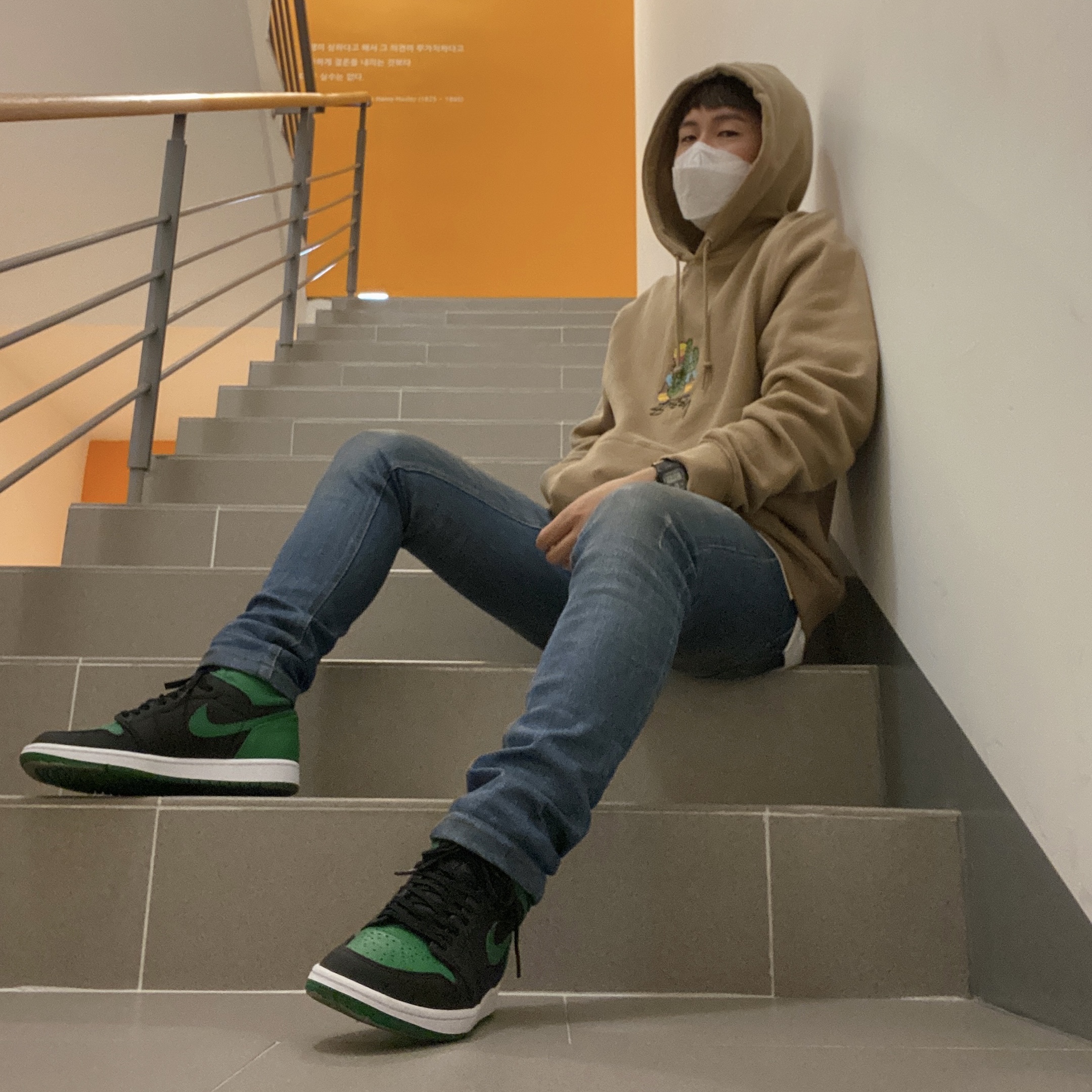 Jordan 1 Retro High OG Pine Green Black 착용 스타일