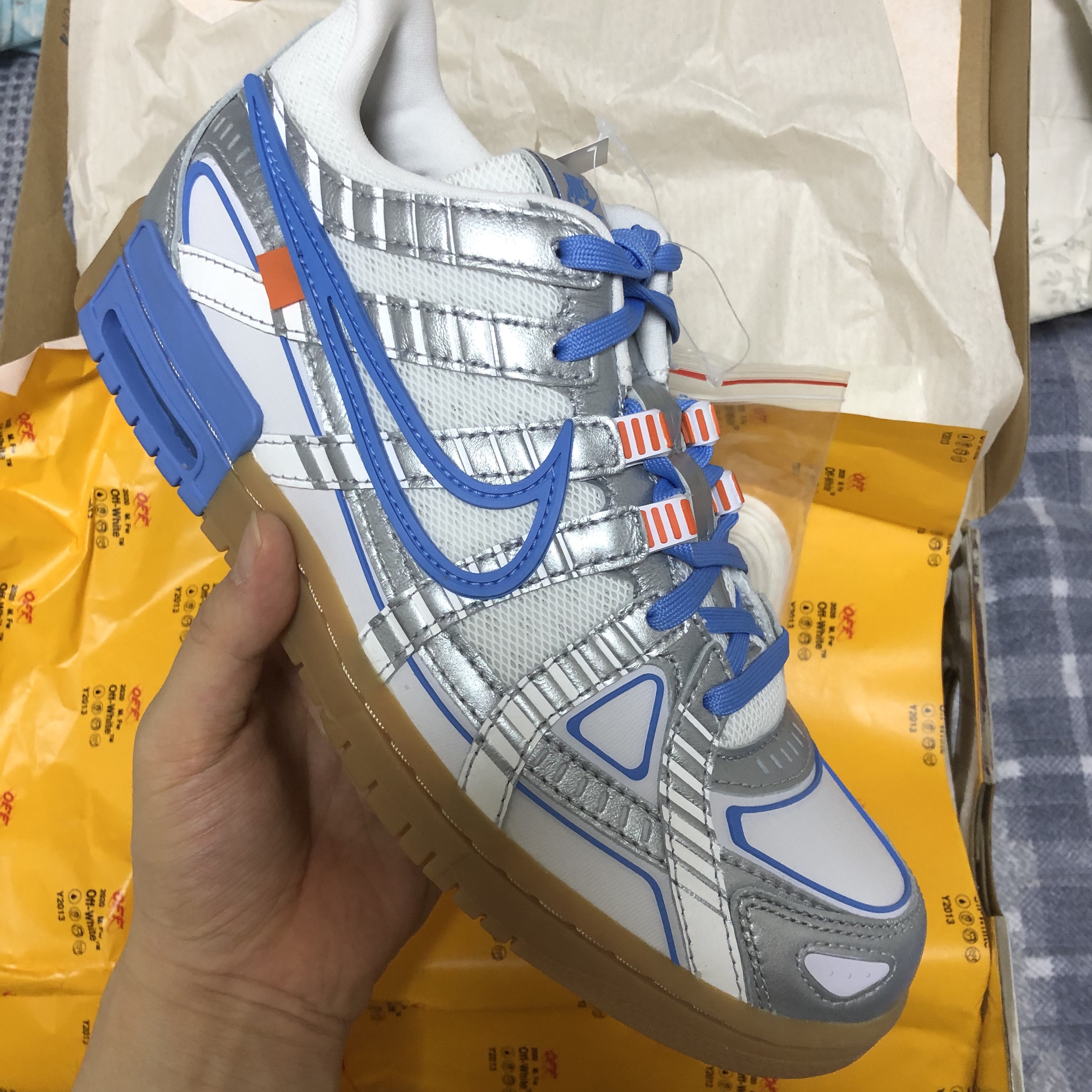 Nike x Off-White Air Rubber Dunk University Blue, (TD) Nike x Off-White Air Rubber Dunk University Blue 착용 스타일