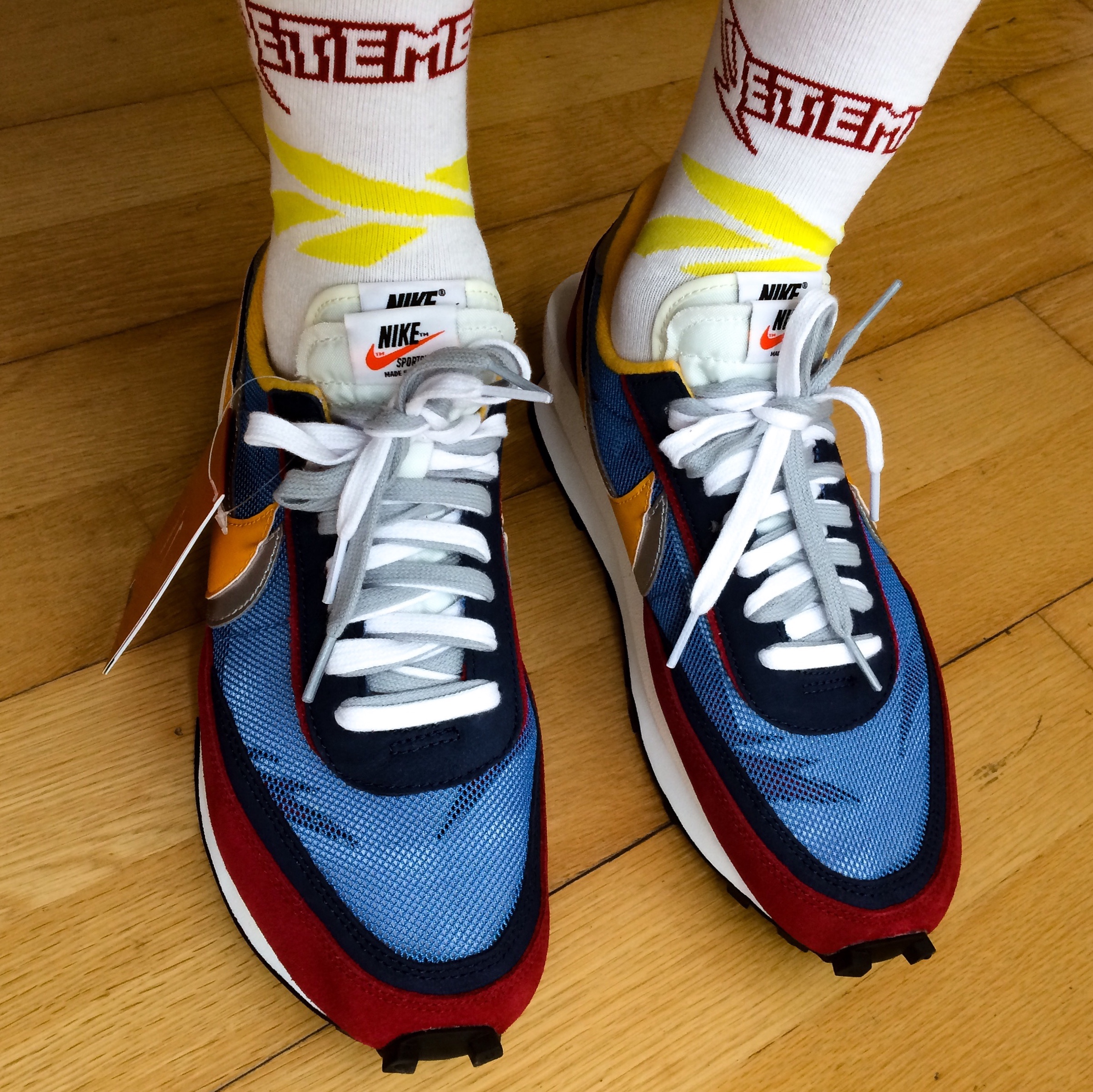 Nike x Sacai LDWaffle Blue Multi 착용 스타일