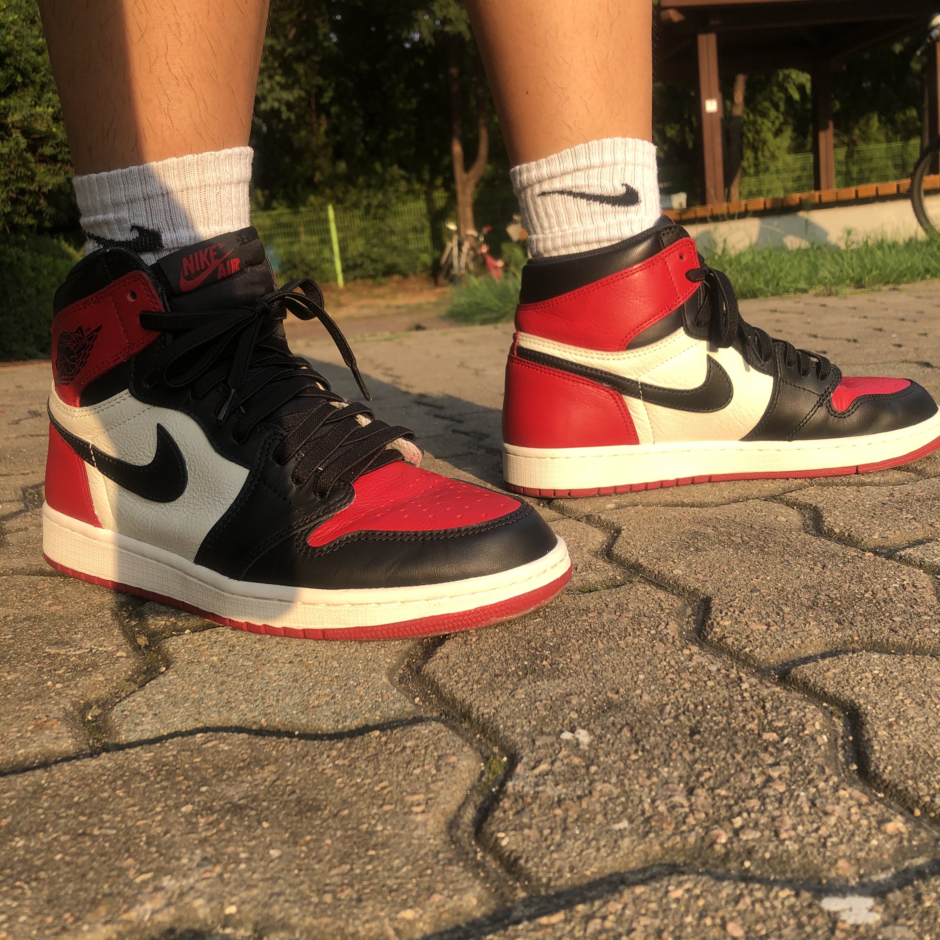 Jordan 1 Retro High OG Bred Toe 착용 스타일