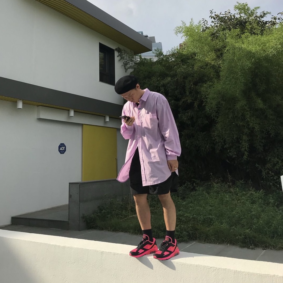 Nike x Comme des Garcons Homme Plus Air Max 180 Black 착용 스타일 - 1