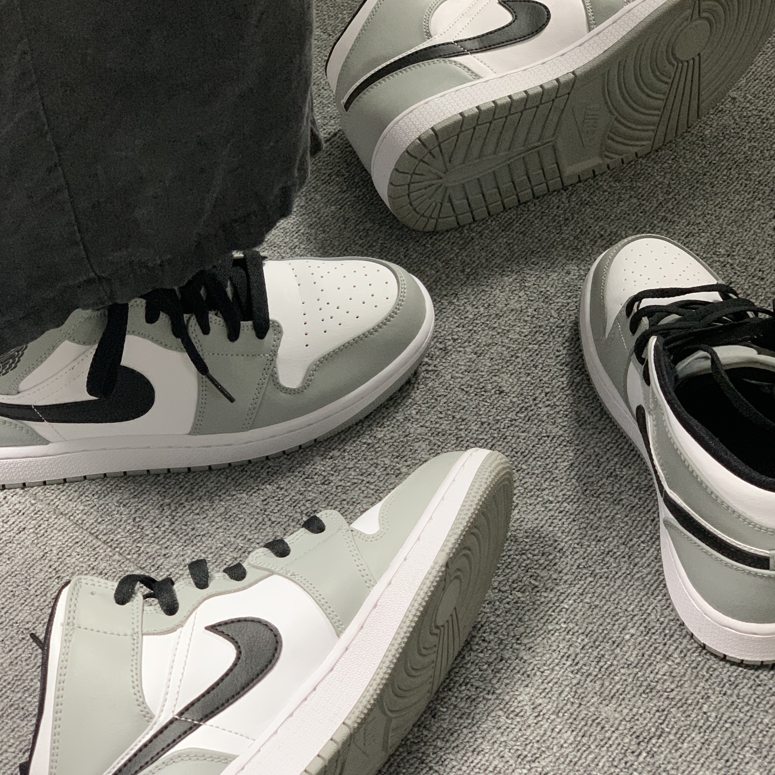 Jordan 1 Mid Light Smoke Grey 착용 스타일
