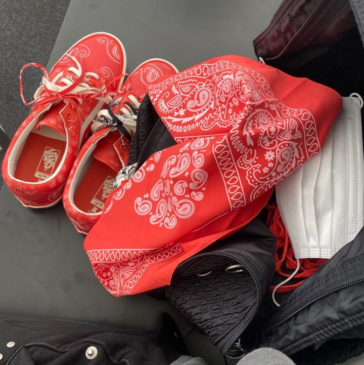Vans Vault x Casestudy Old Skool LX Cherry Tomato 착용 스타일