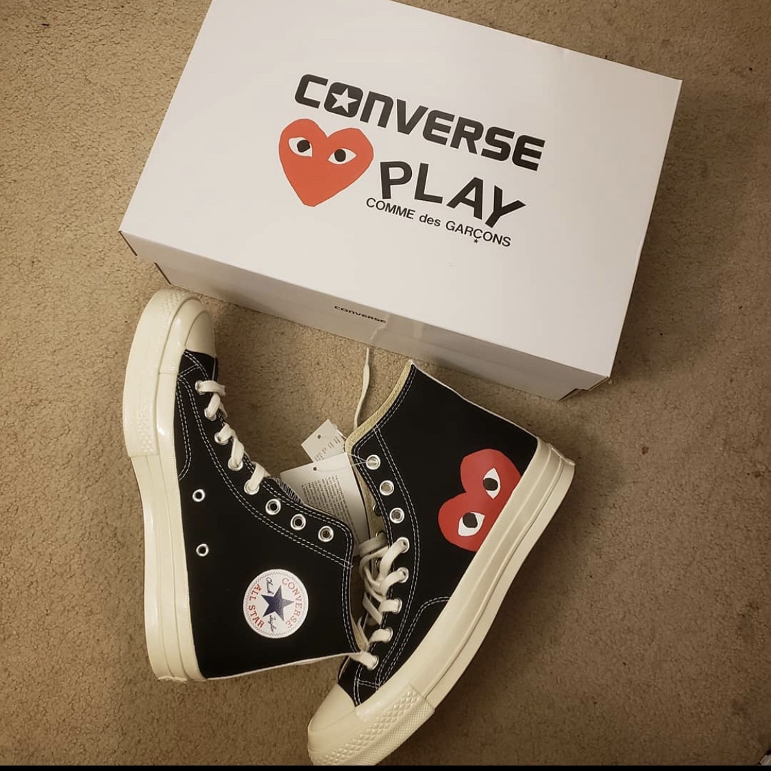 Converse x Play Comme des Garcons Chuck 70 Hi Black 착용 스타일