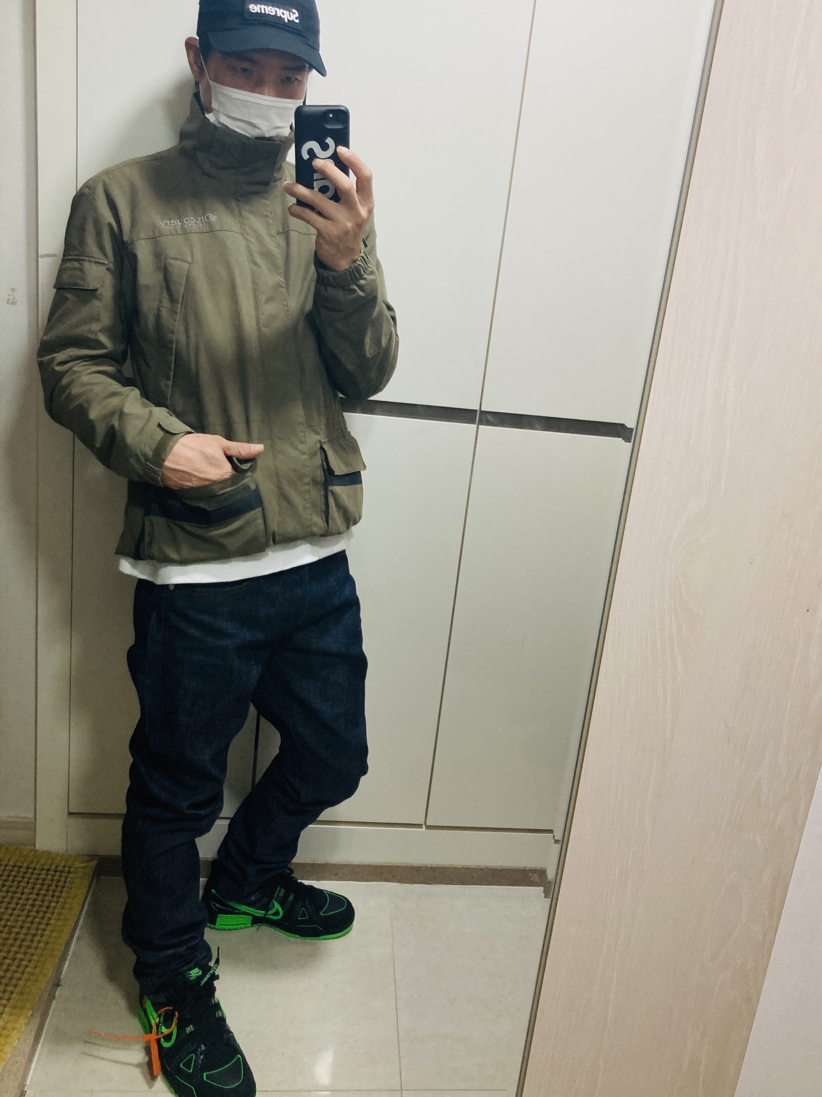 Nike x Off-White Air Rubber Dunk Green Strike 착용 스타일