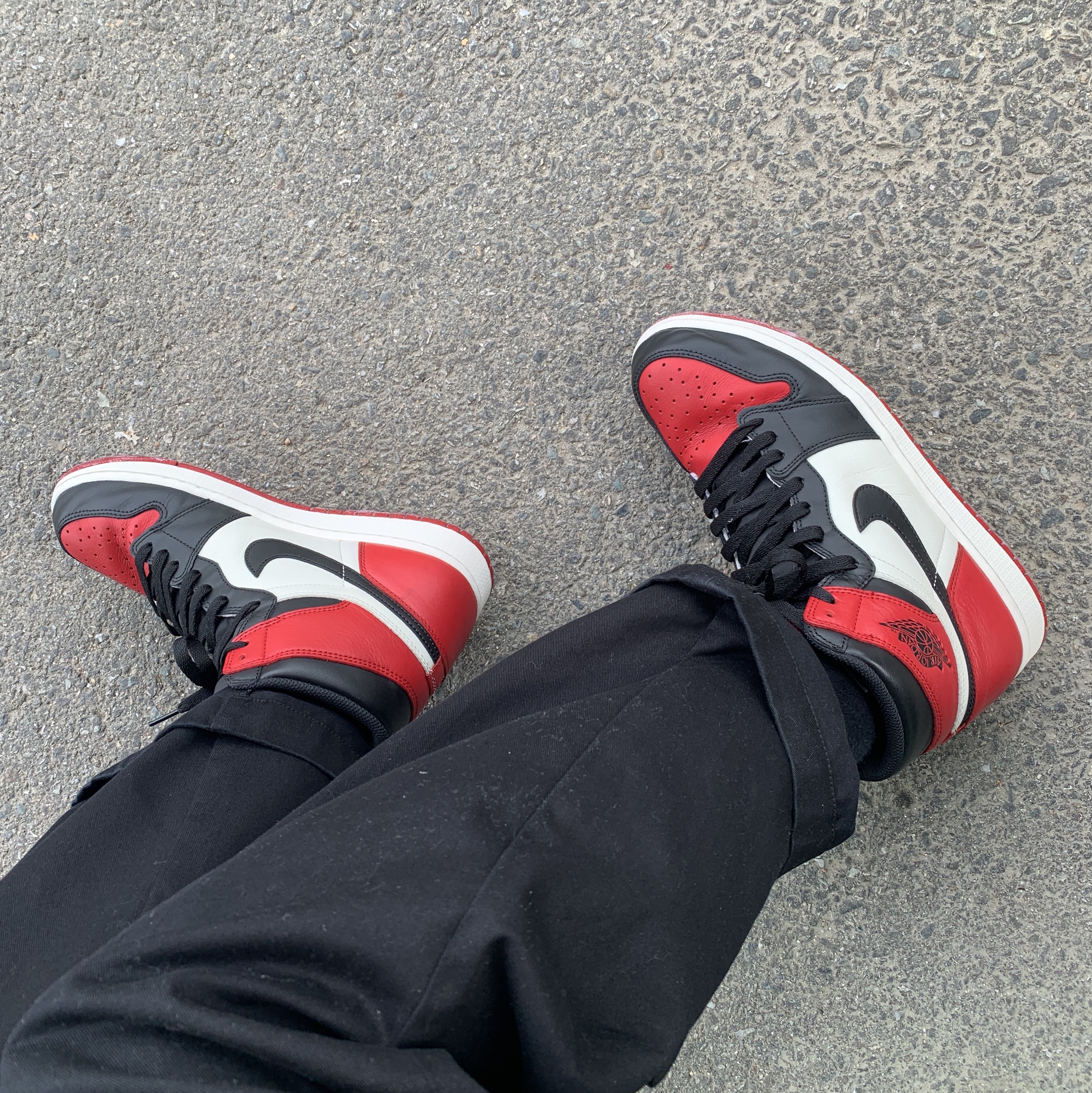 Jordan 1 Retro High OG Bred Toe 착용 스타일