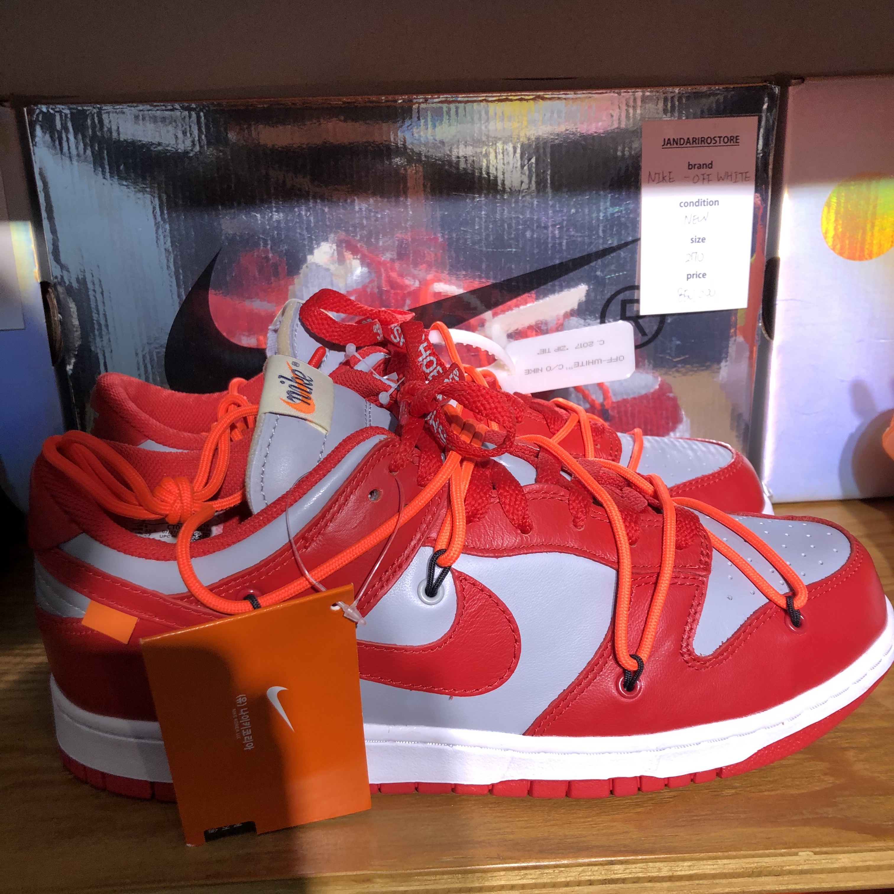 Nike x Off-White Dunk Low University Red 착용 스타일