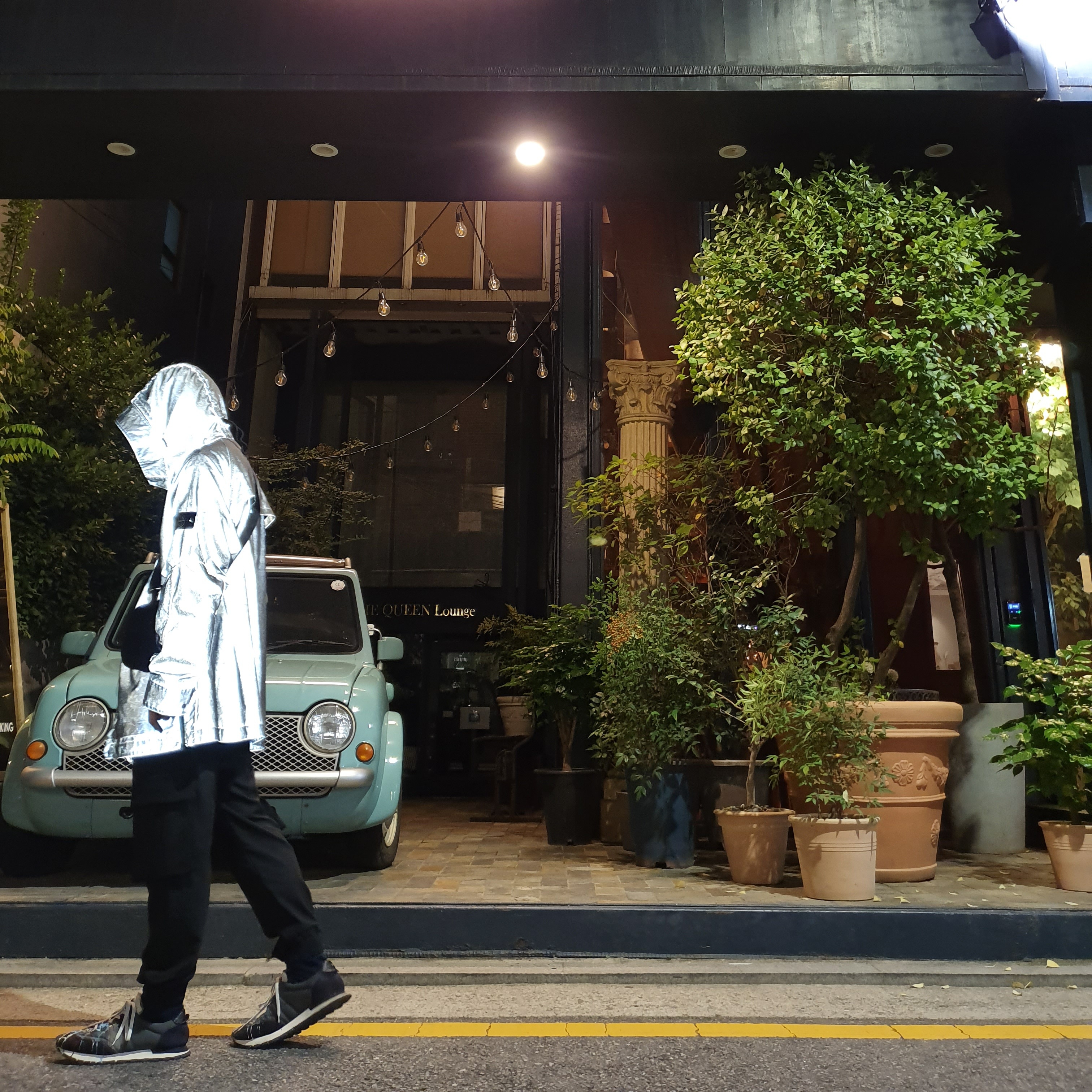 Maison Margiela Replica Paint Runners Blue 착용 스타일 - 4