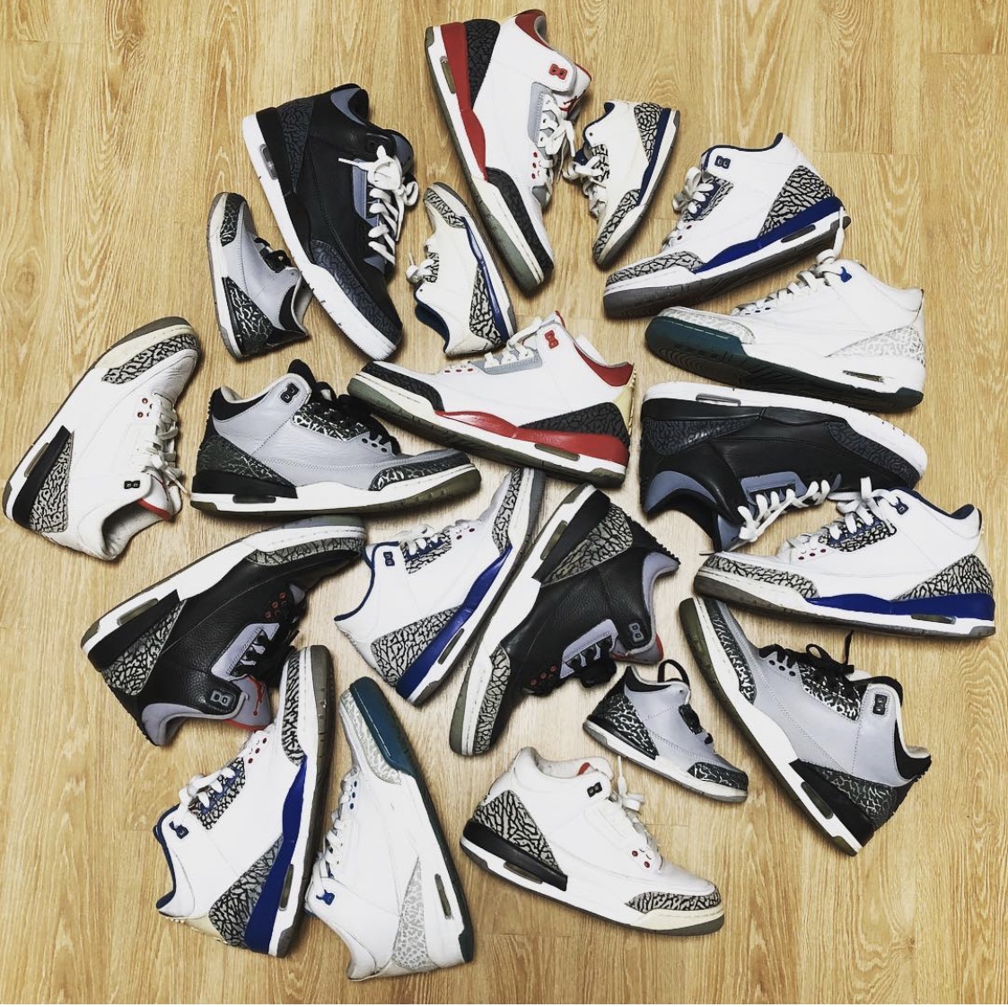 Jordan 3 Retro OG Black Cement 2018, Jordan 3 Retro OG True Blue 2016 착용 스타일