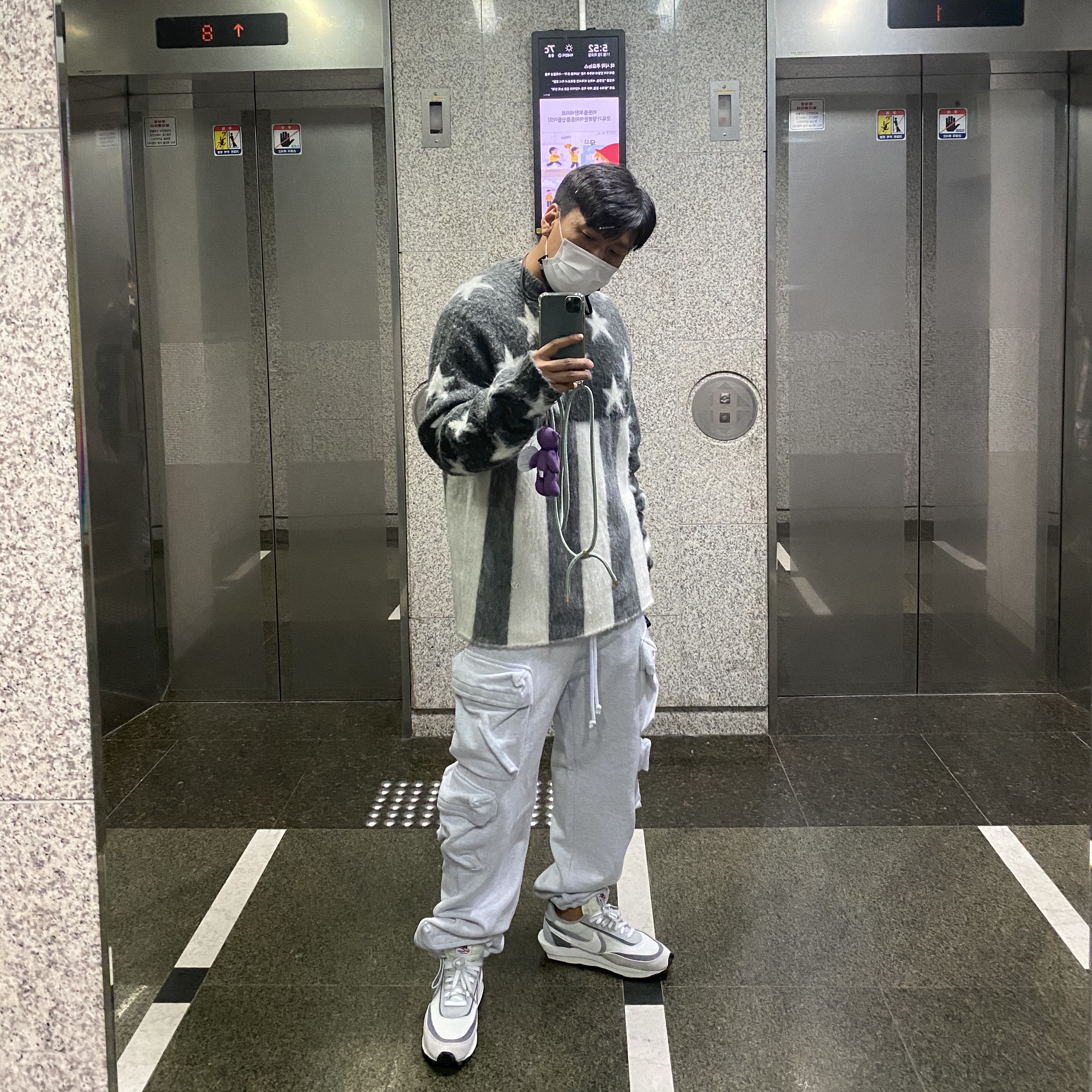 Nike x Sacai LDWaffle Summit White 착용 스타일
