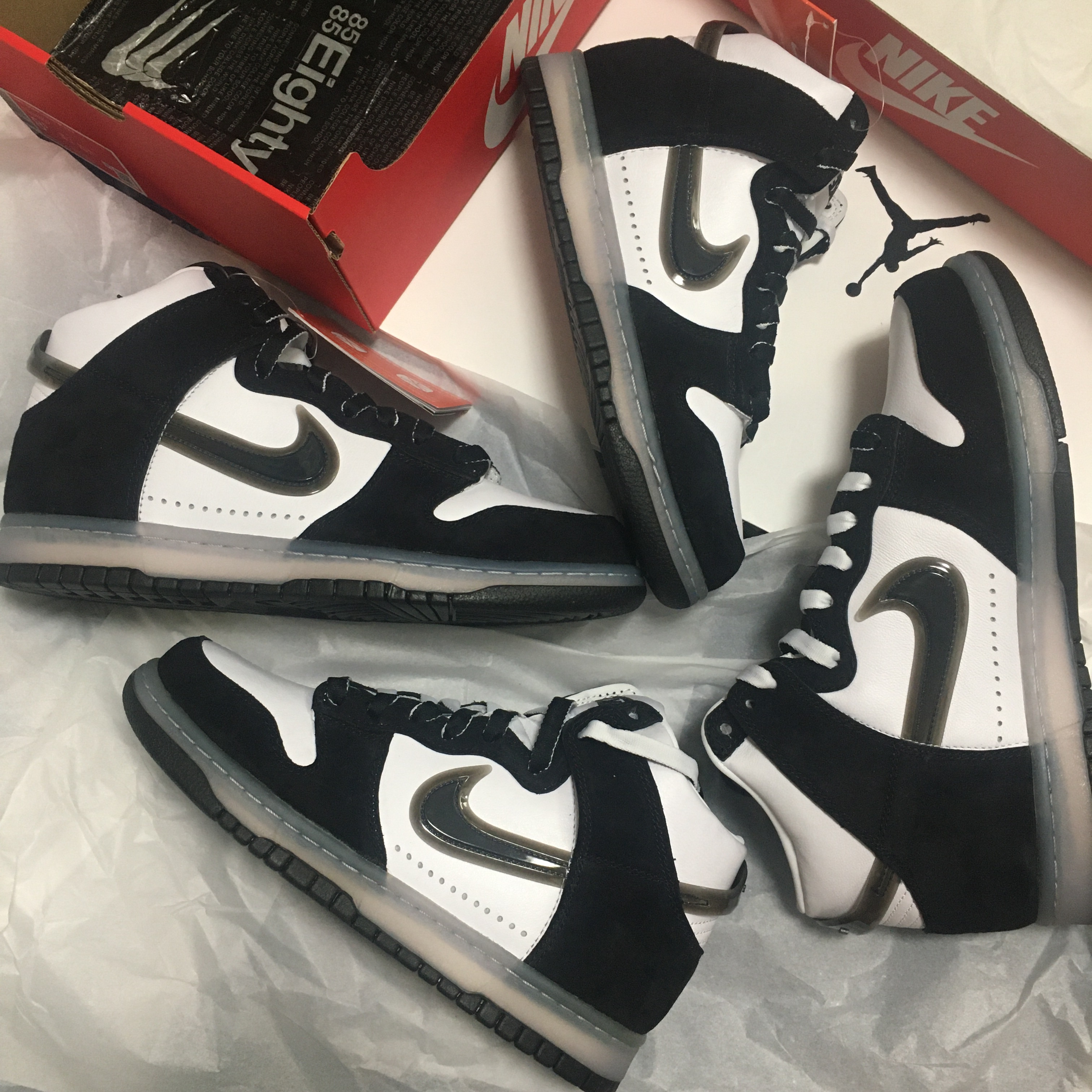 Nike x Slam Jam Dunk High SP Clear Black 착용 스타일 - 2