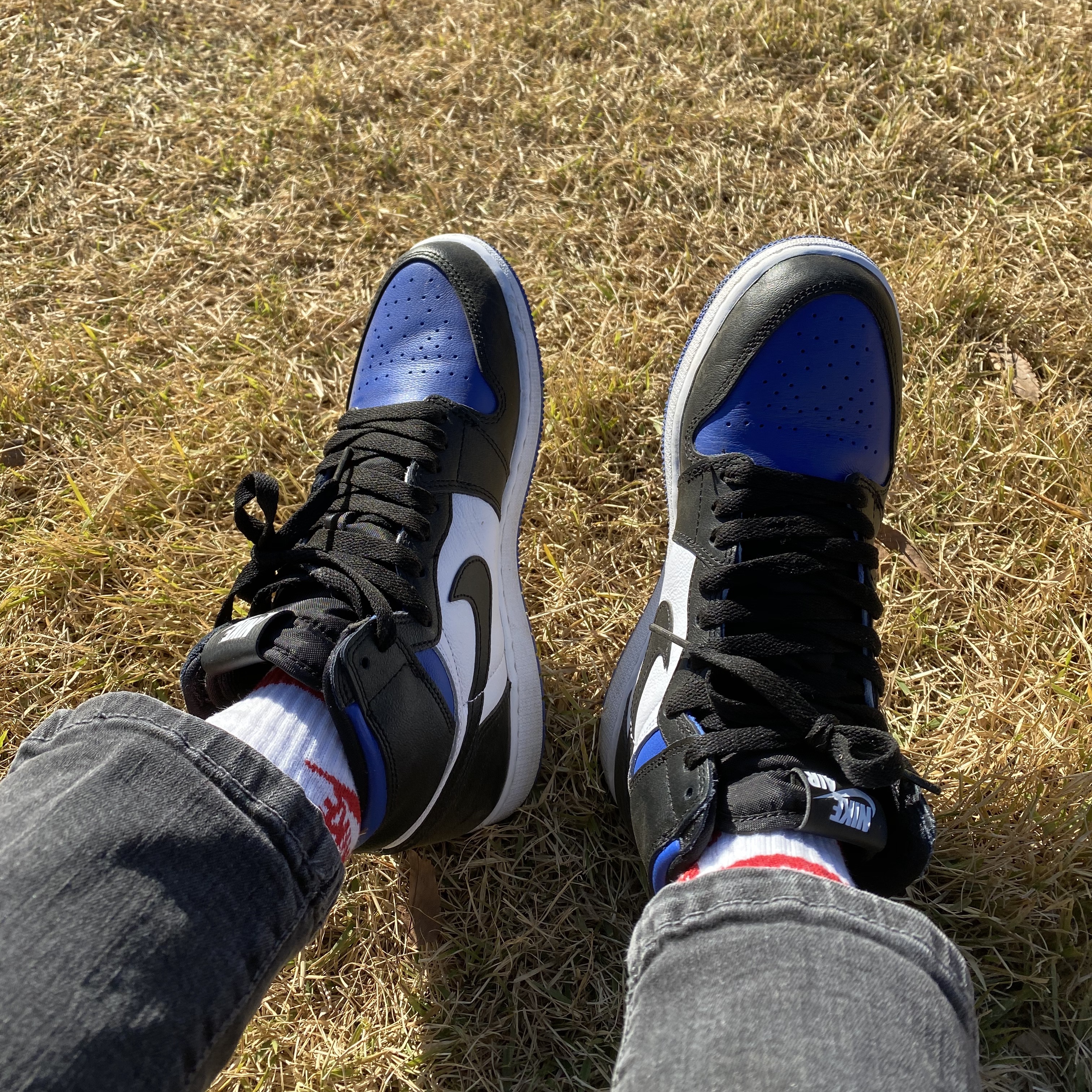 (GS) Jordan 1 Retro High OG Royal Toe 착용 스타일 - 1