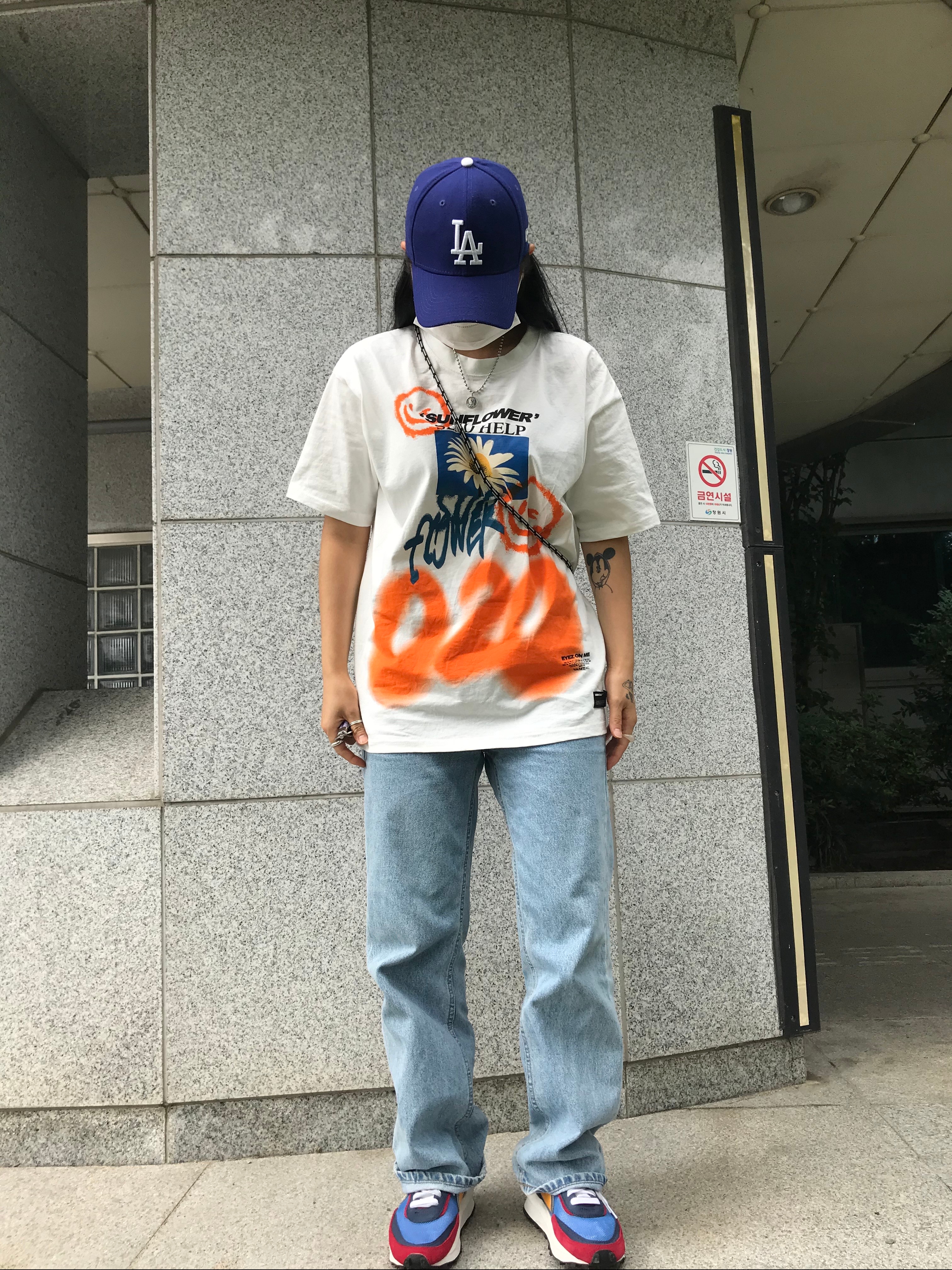 Nike x Sacai LDWaffle Blue Multi 착용 스타일