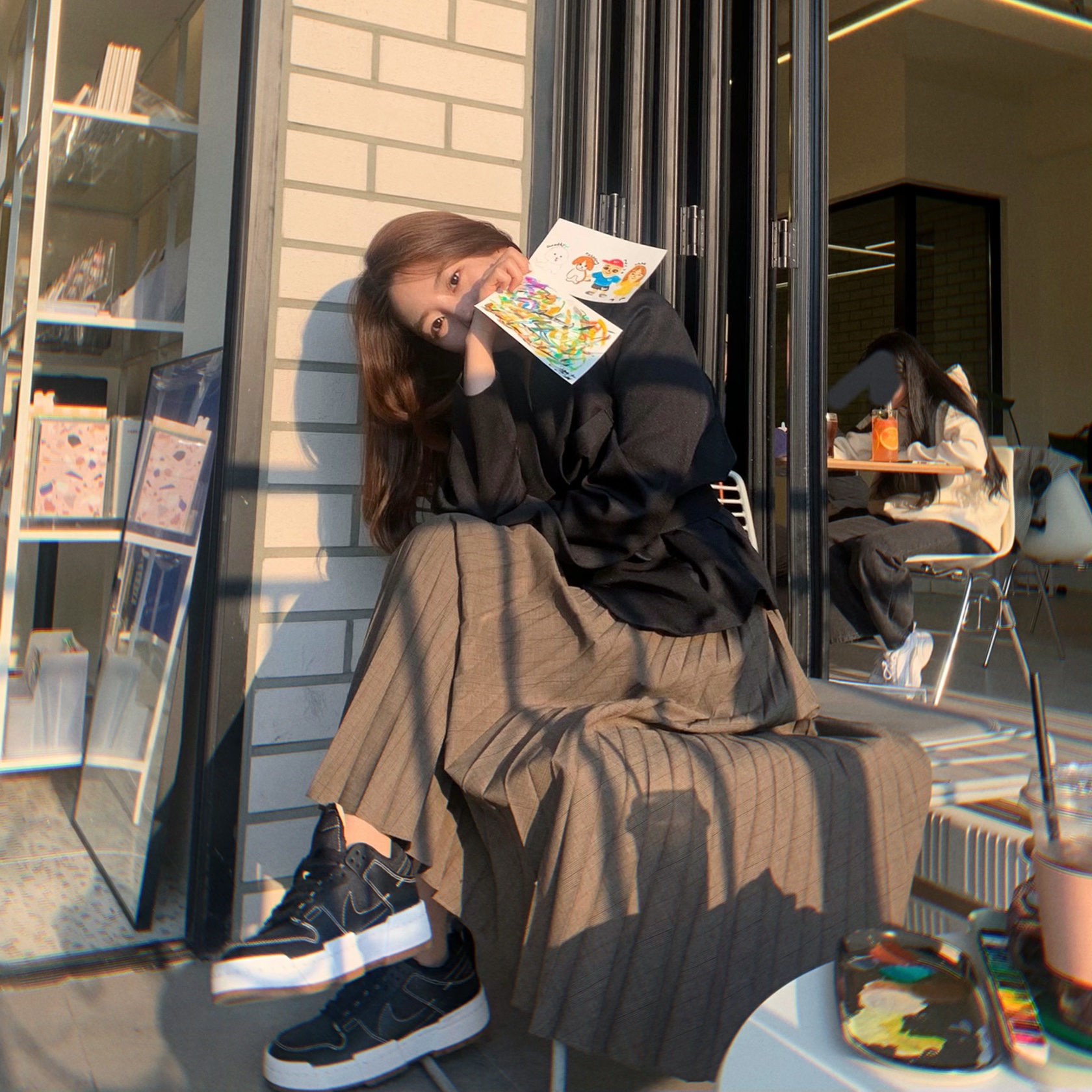 (W) Nike Dunk Low Disrupt Black Gum 착용 스타일