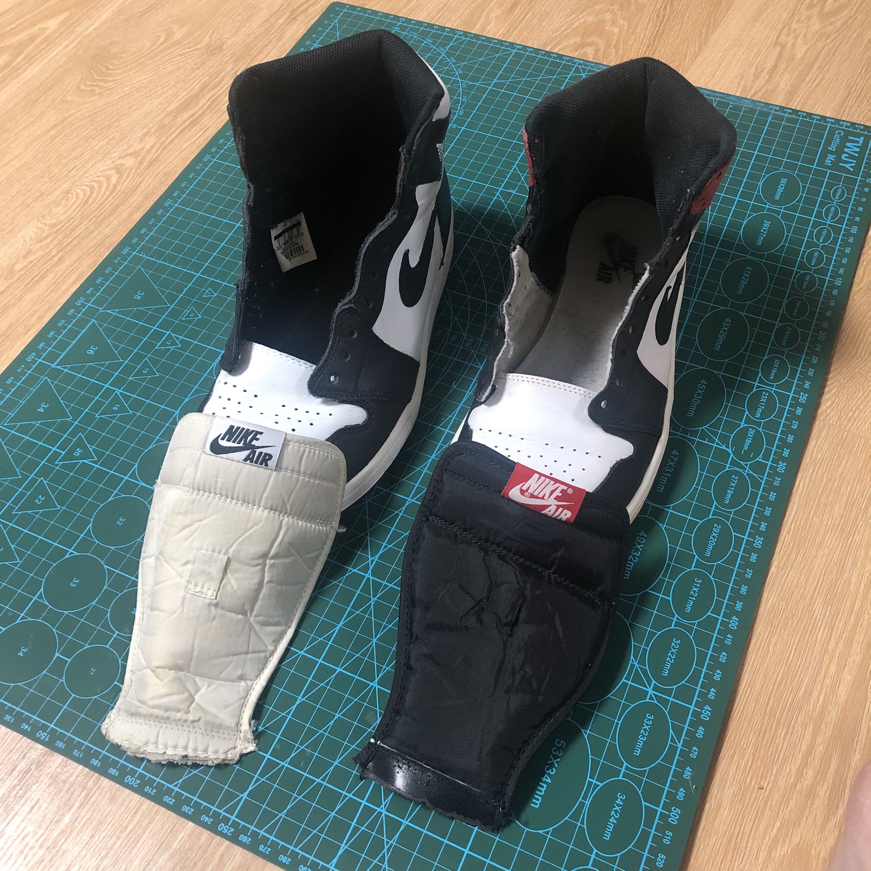 Jordan 1 Retro Black Toe 2013, Jordan 1 Retro High OG Yin Yang Black 착용 스타일 - 2