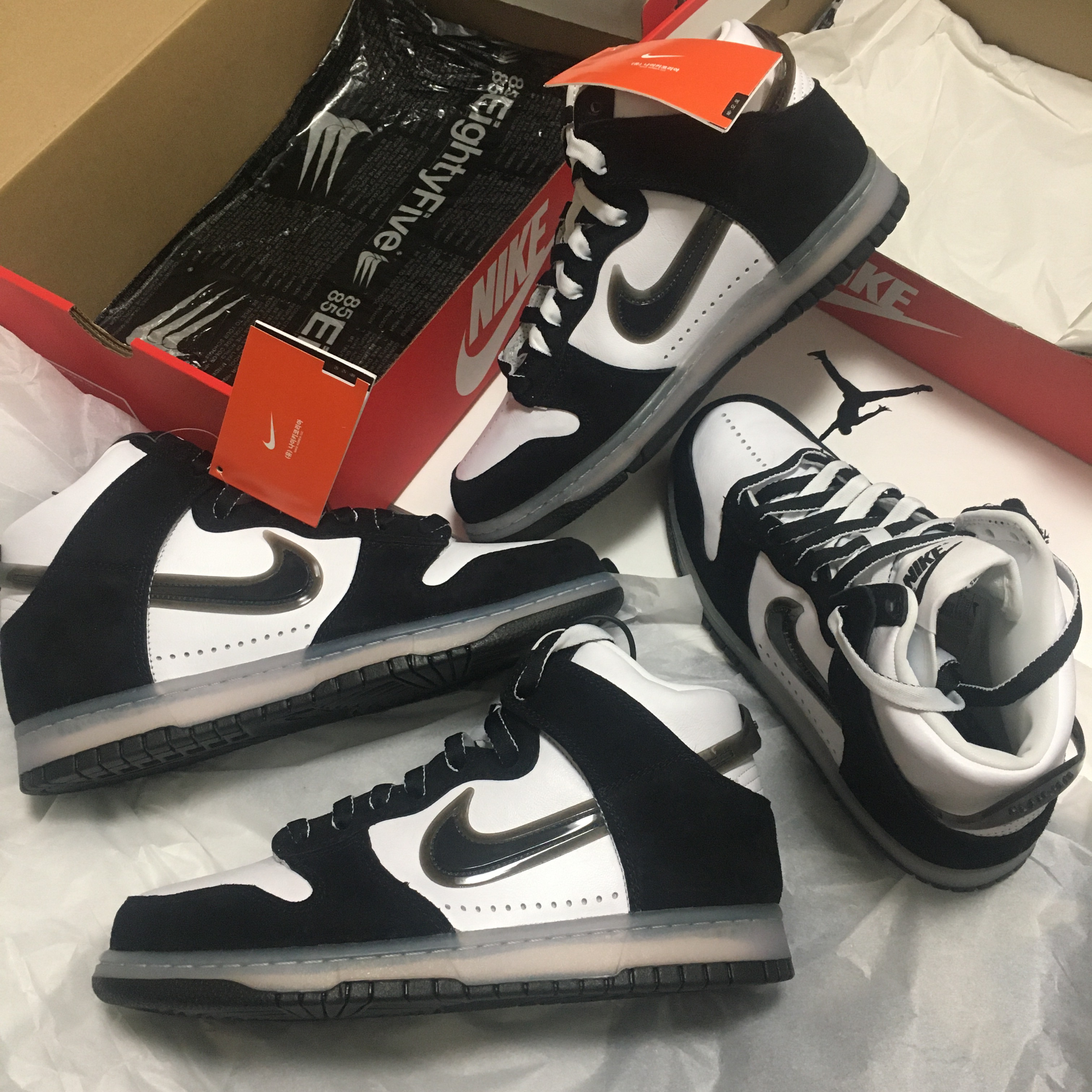 Nike x Slam Jam Dunk High SP Clear Black 착용 스타일 - 1