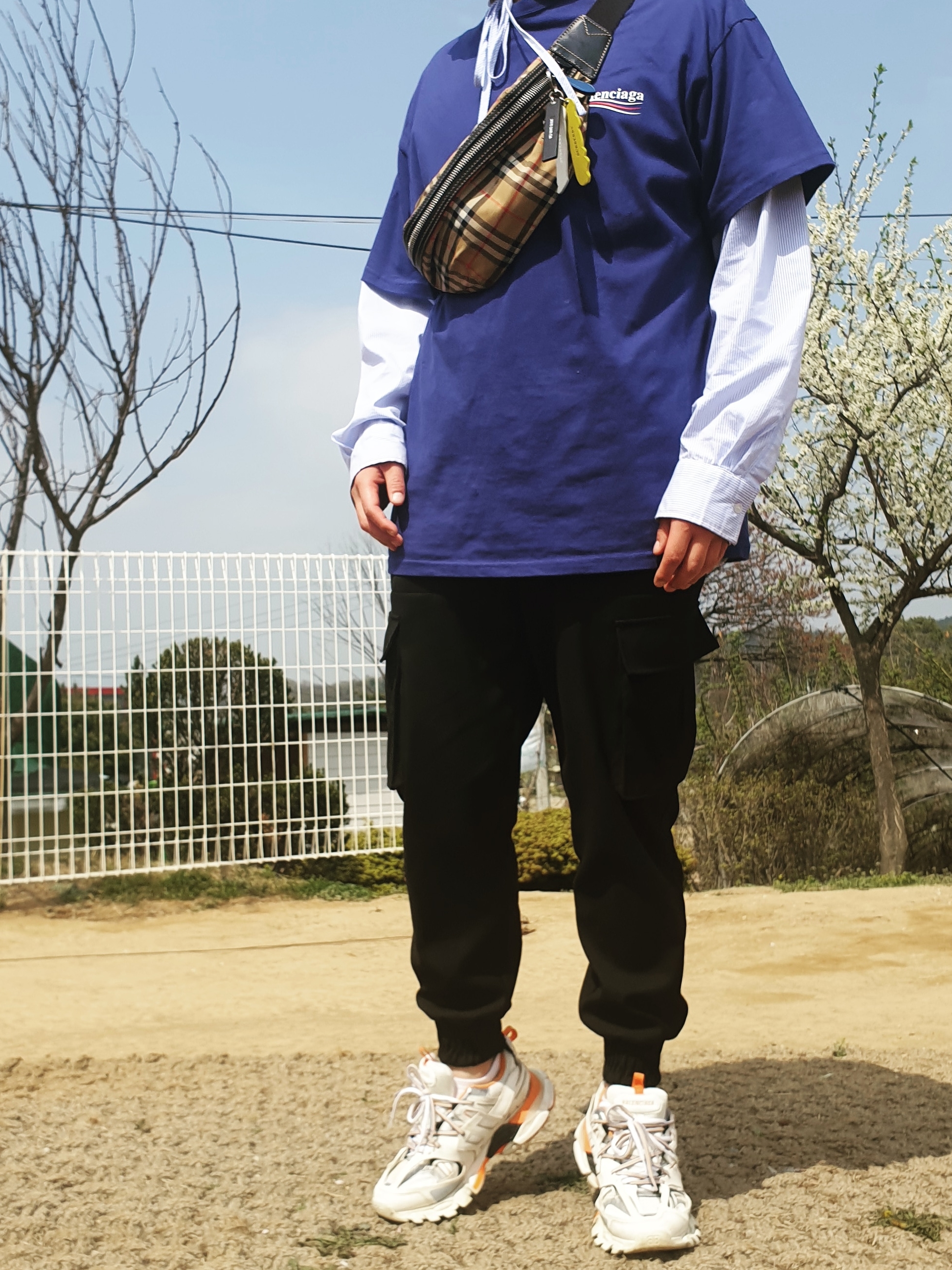 Balenciaga Track Sneakers White Orange 2019 착용 스타일