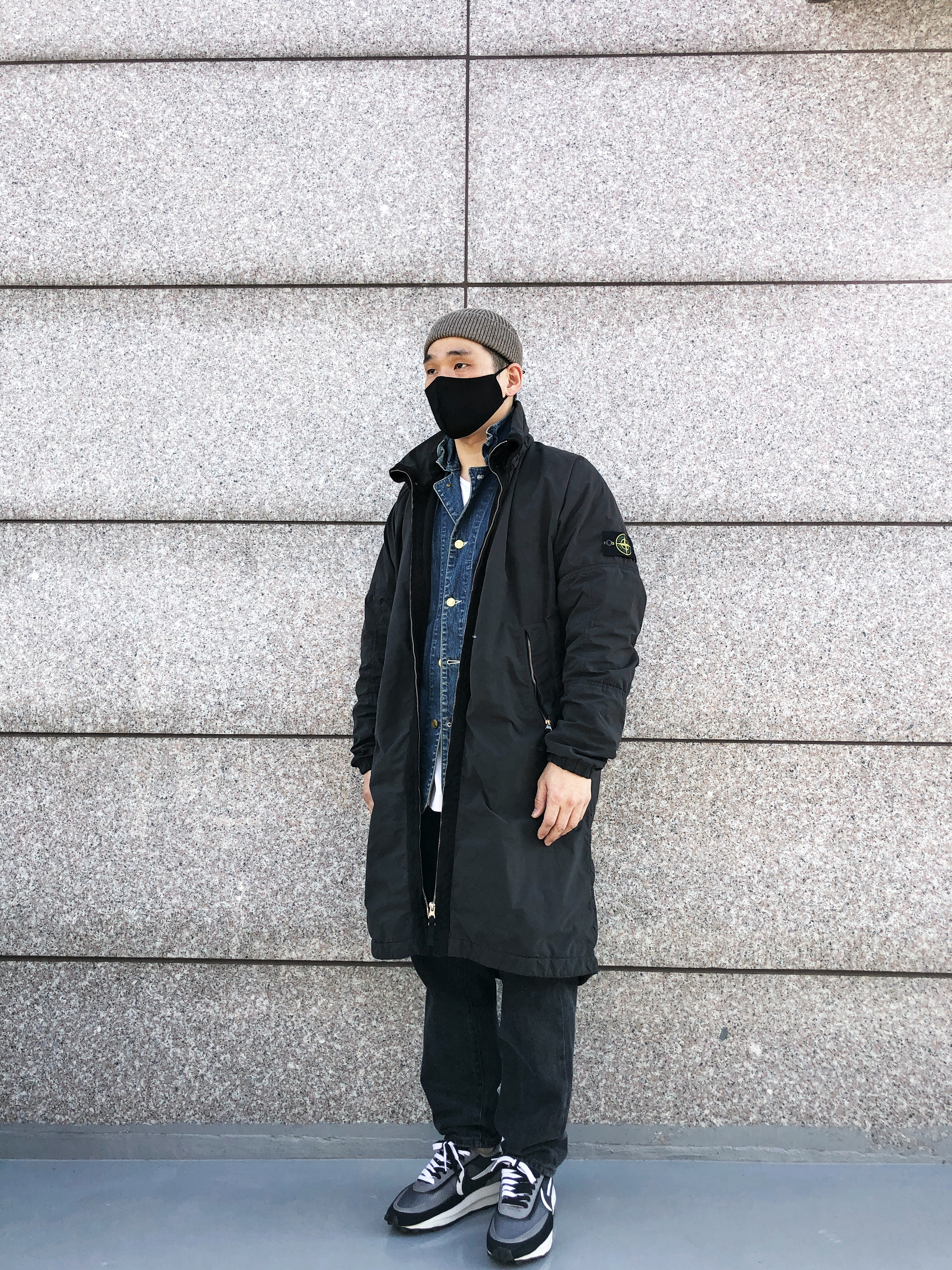 Nike x Sacai LDWaffle Black 착용 스타일