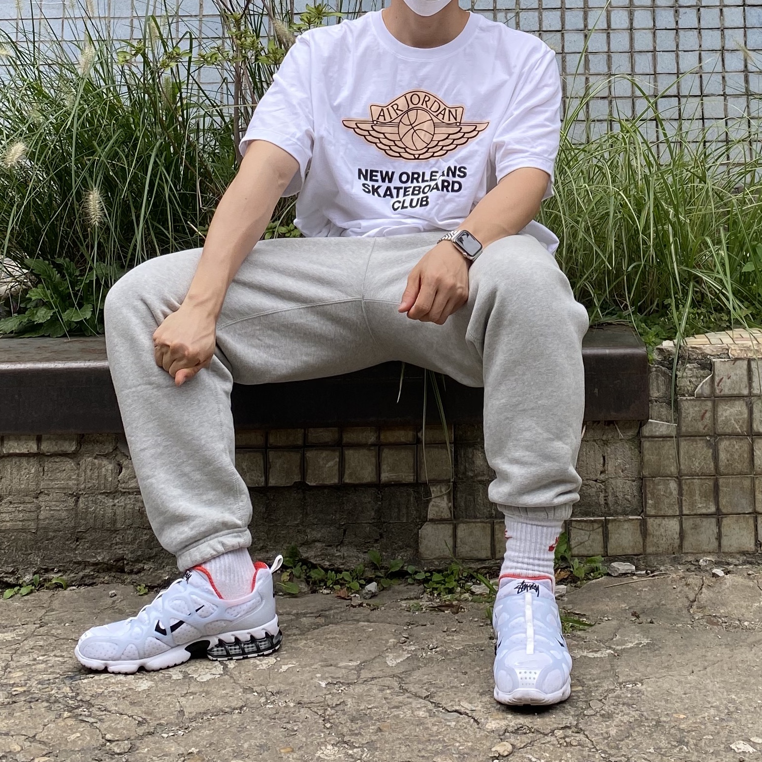 Nike x Stussy Air Zoom Spiridon Kukini White 착용 스타일