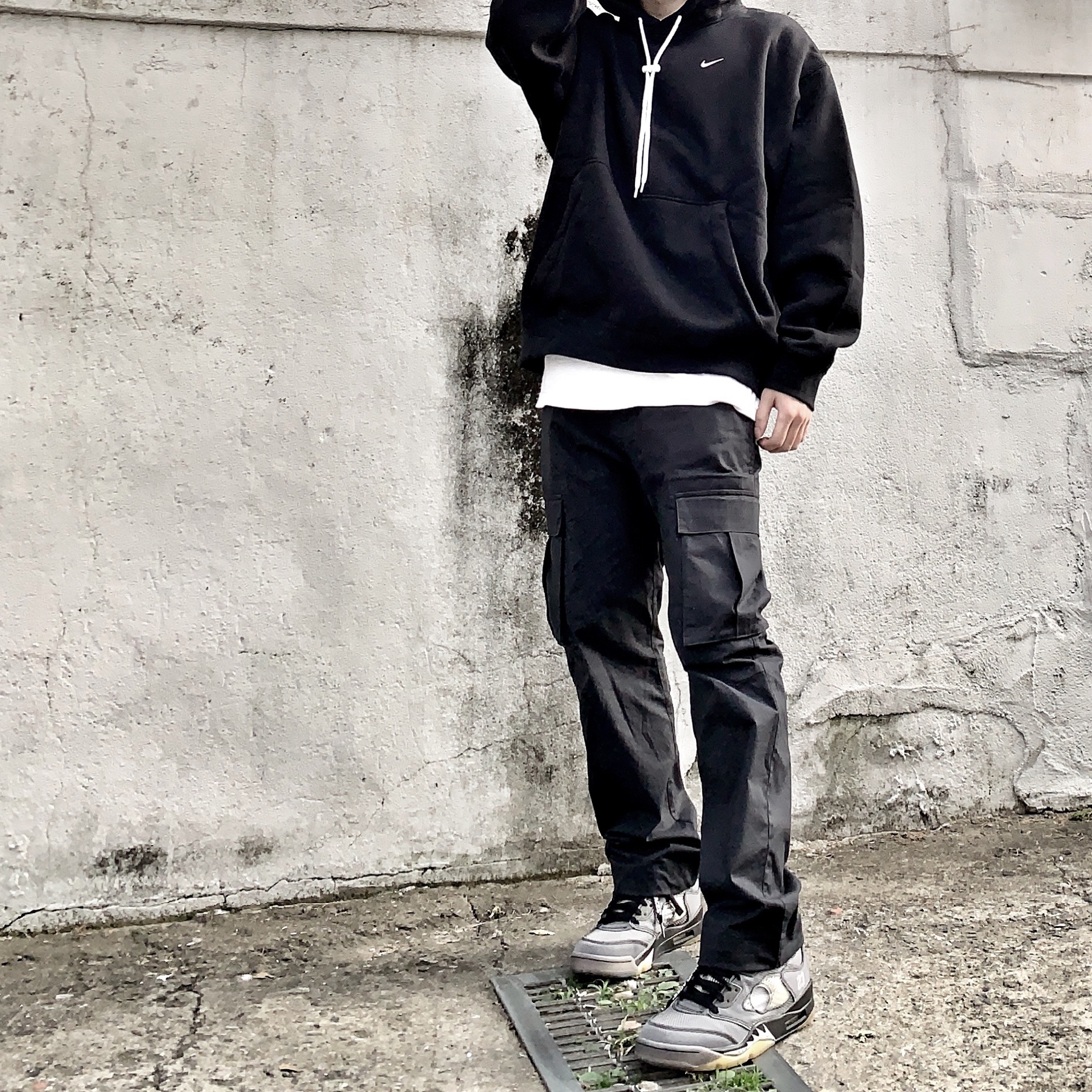 Jordan 5 x Off-White Retro SP Black Muslin 착용 스타일